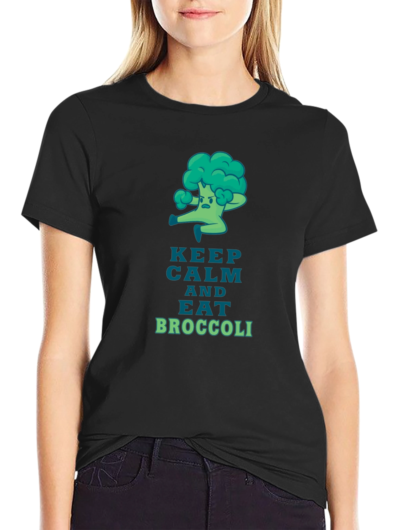 Keep Calm and Eat Broccoli Graphic T-Shirt