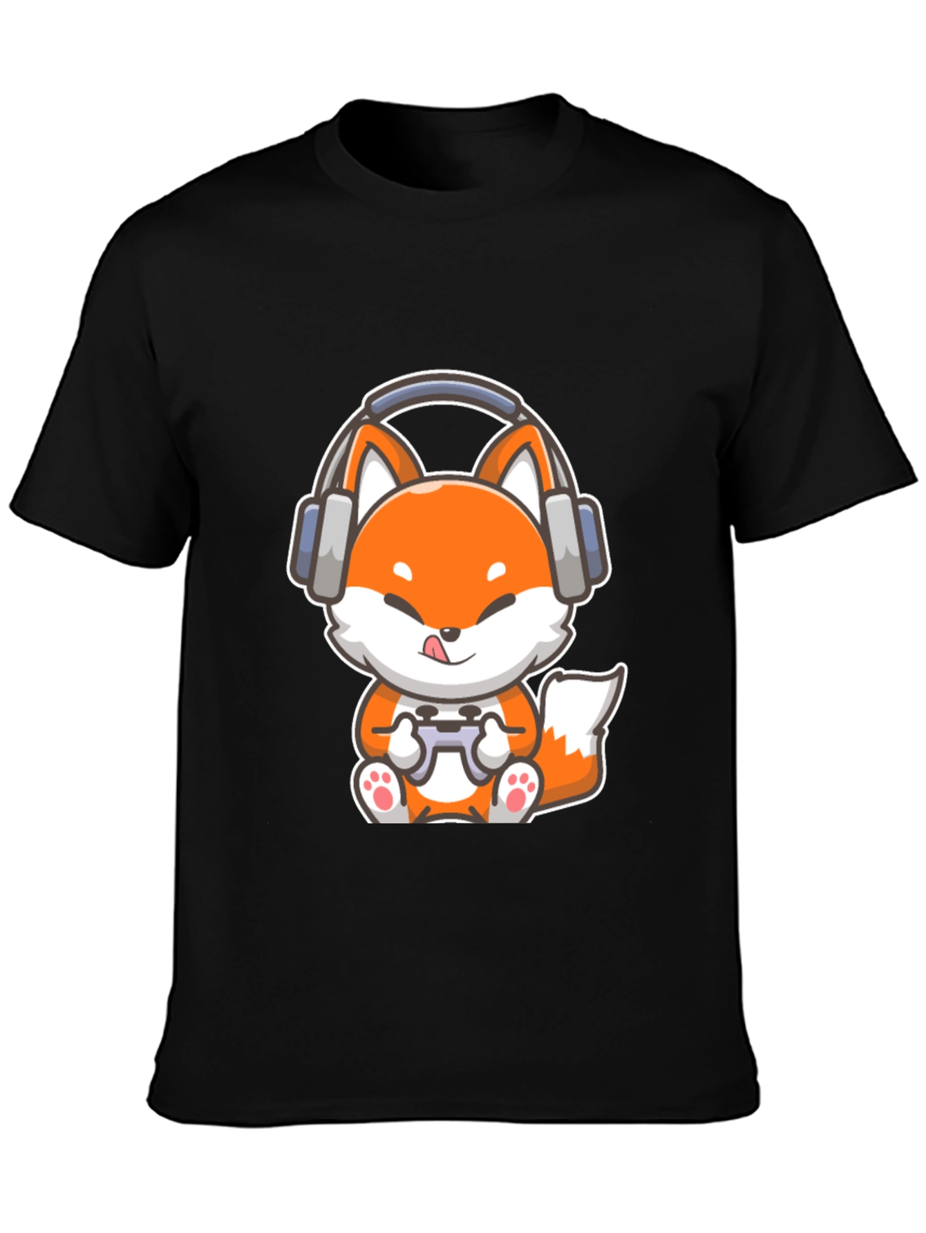 Gamer Fox T-Shirt - Cute Cartoon Design