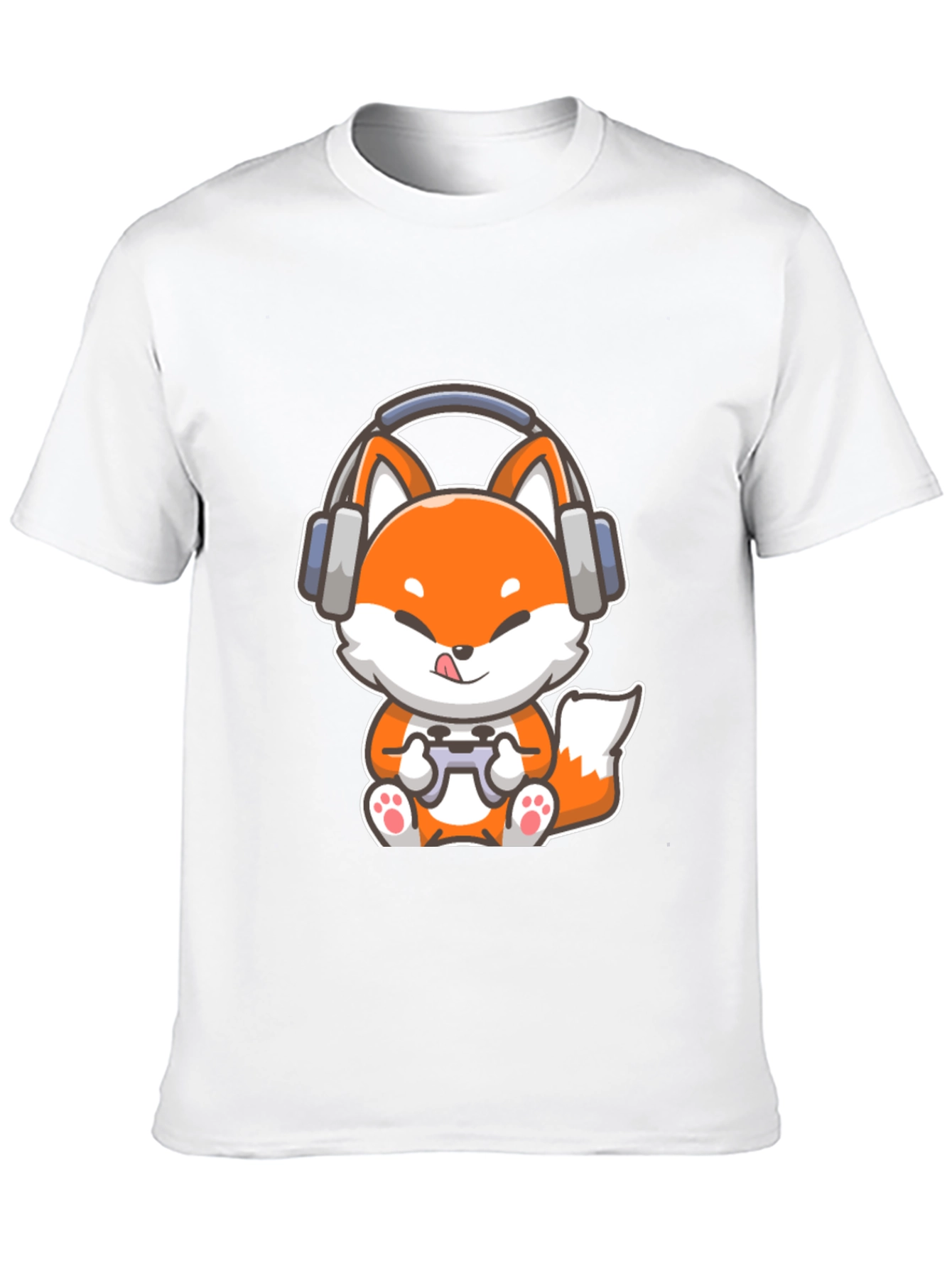 Gamer Fox T-Shirt - Cute Cartoon Design