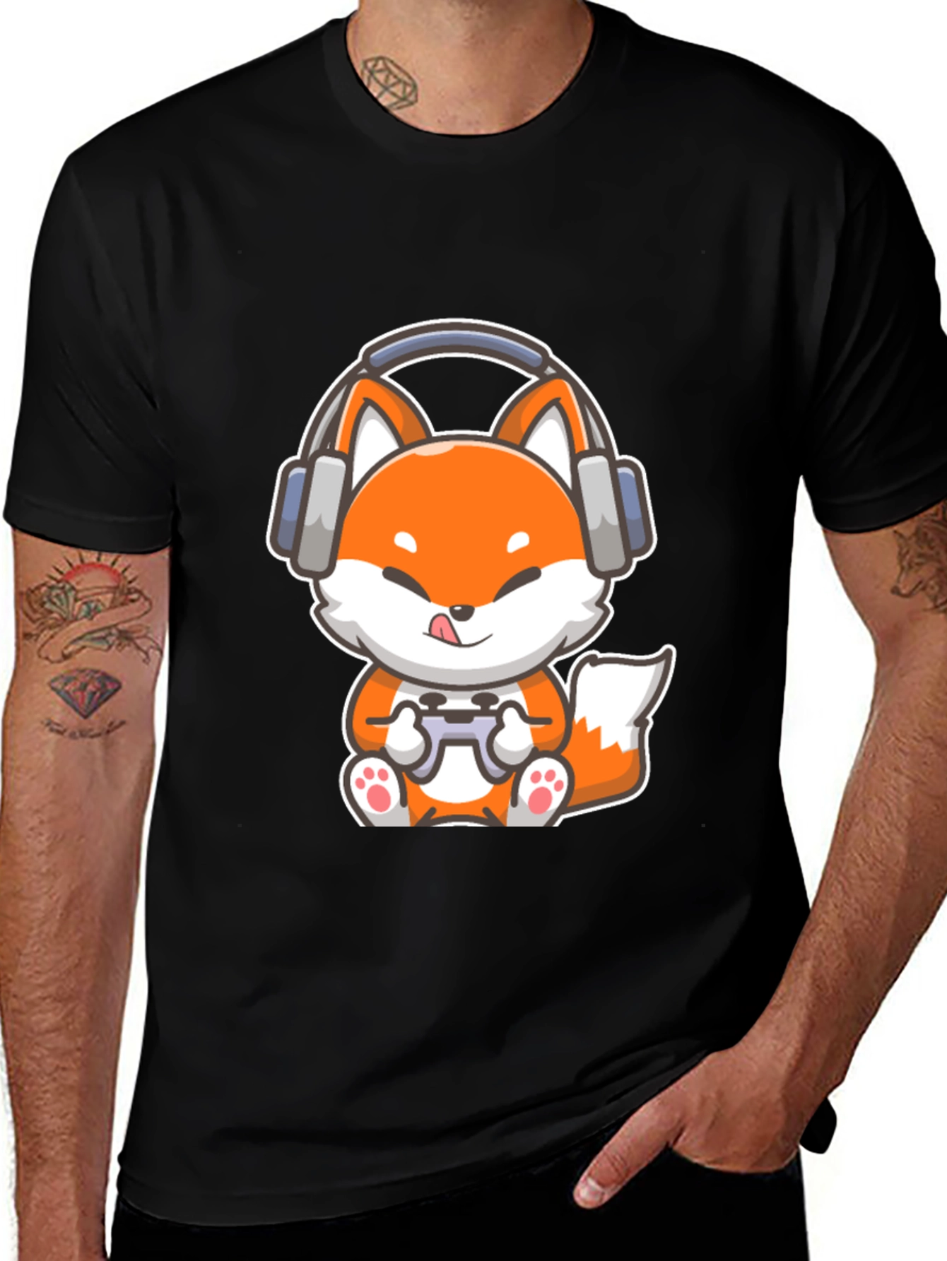 Gamer Fox T-Shirt - Cute Cartoon Design