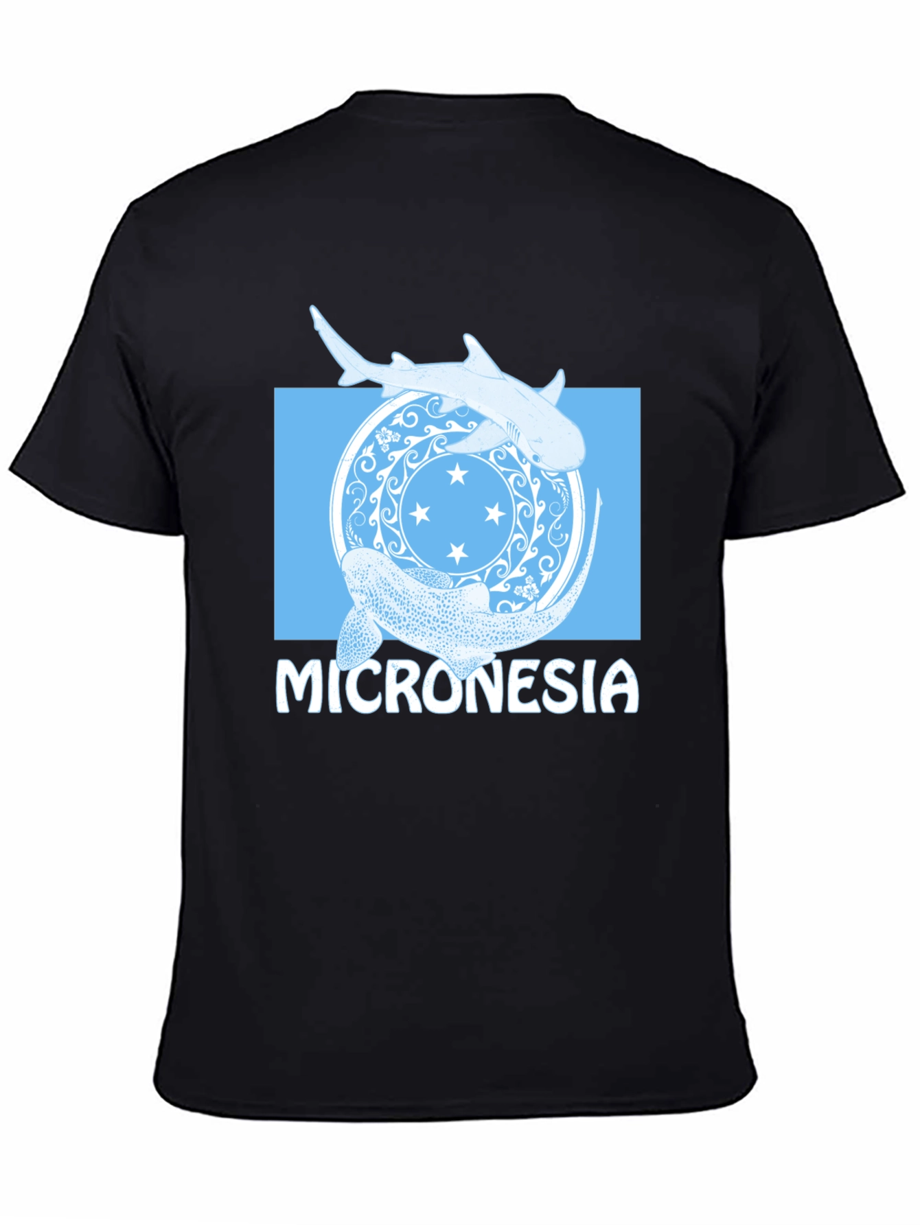 Micronesia Shark Graphic T-Shirt - Black