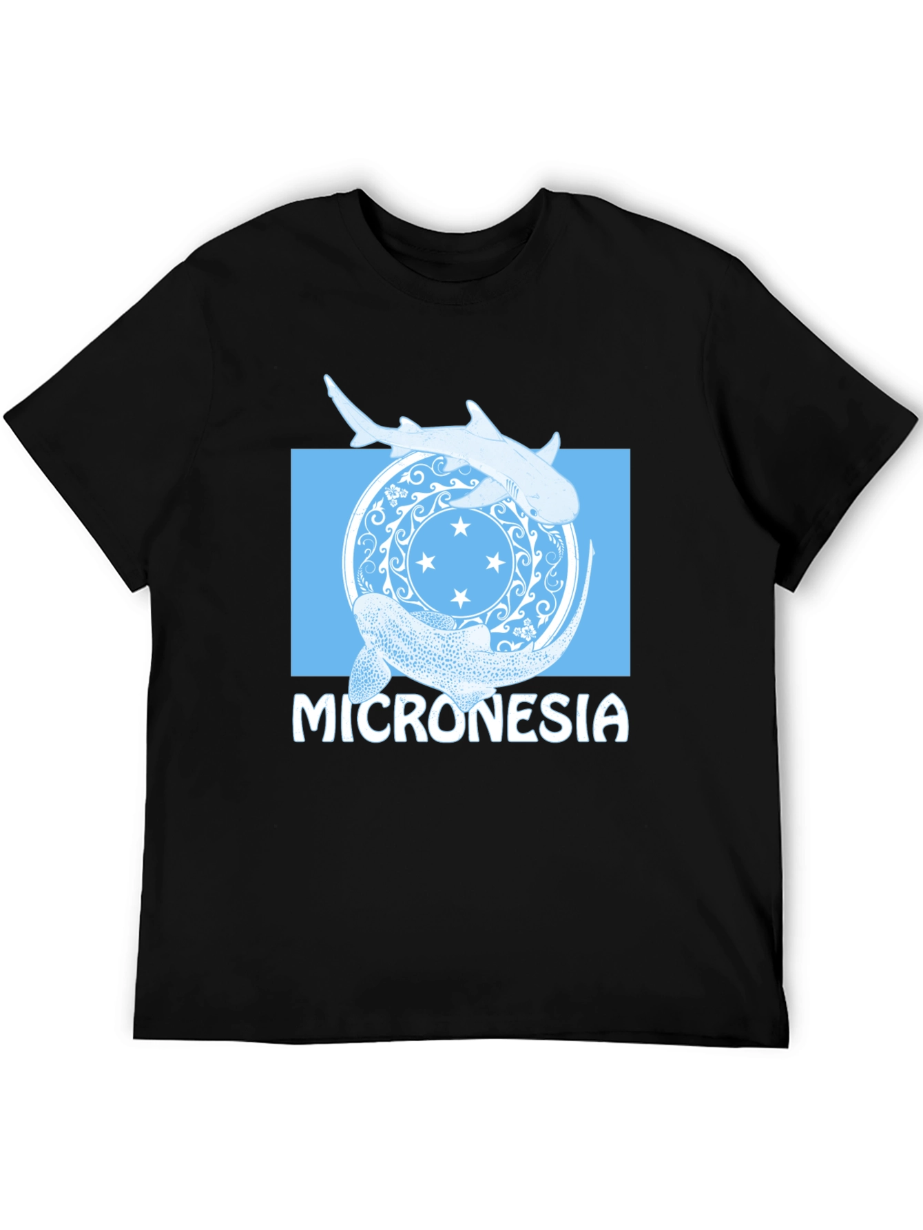 Micronesia Shark Graphic T-Shirt - Black