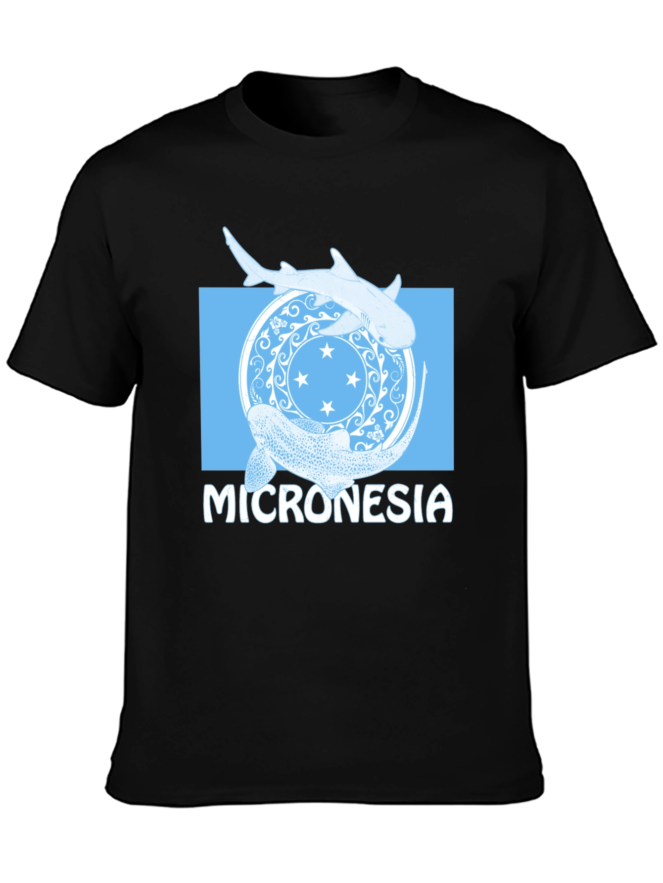 Micronesia Shark Graphic T-Shirt - Black