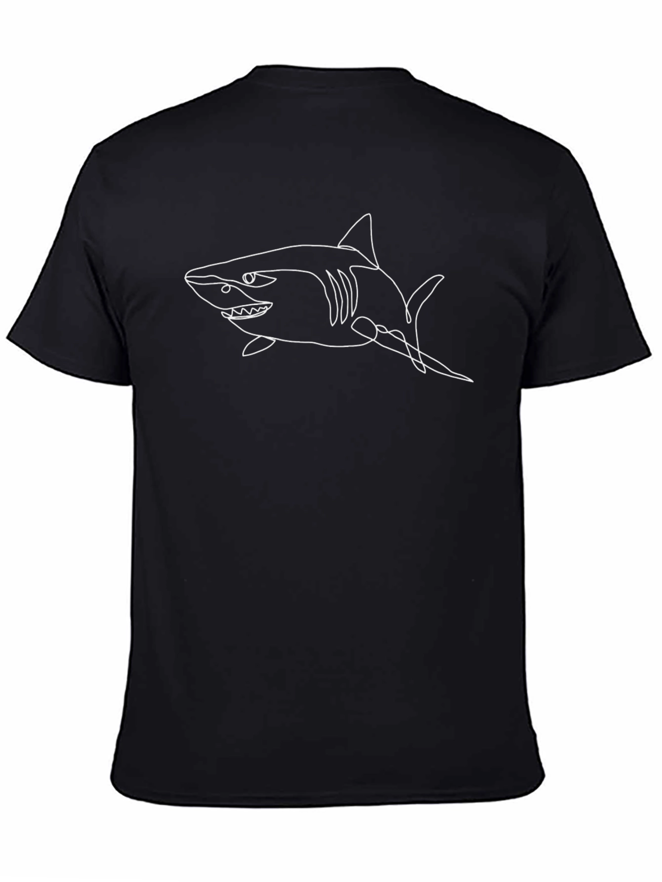 Shark Graphic Tee - Stylish Black Cotton T-Shirt
