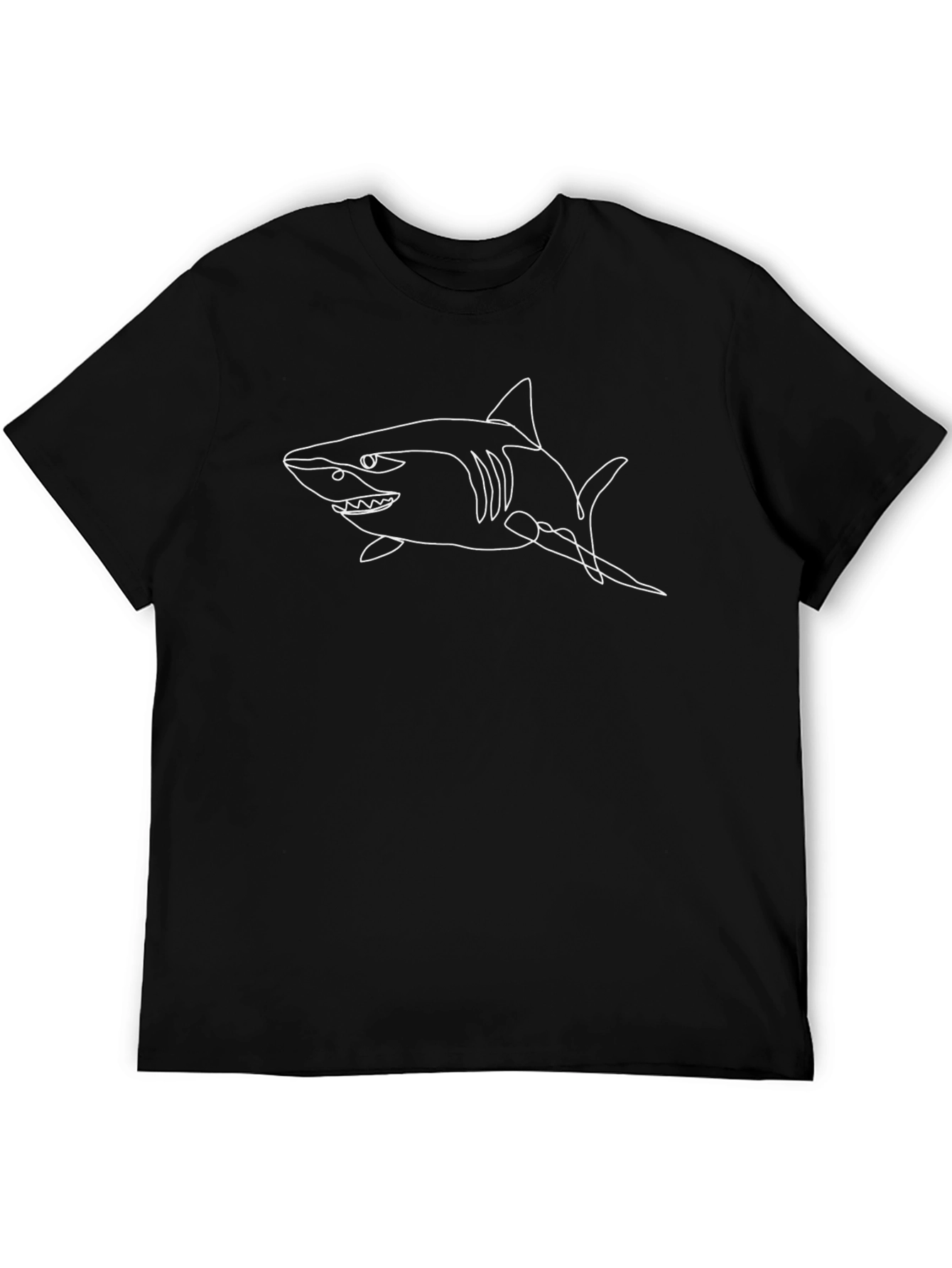 Shark Graphic Tee - Stylish Black Cotton T-Shirt