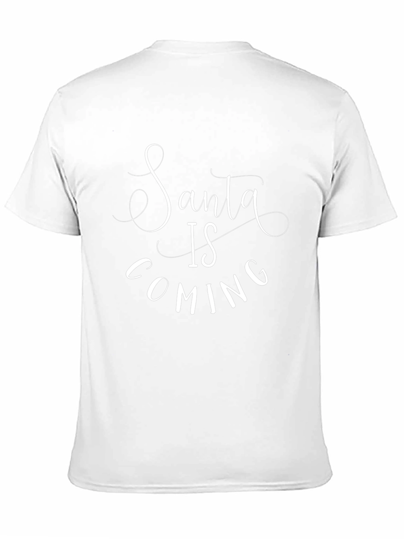 Santa Is Coming Black Crew Neck T-Shirt