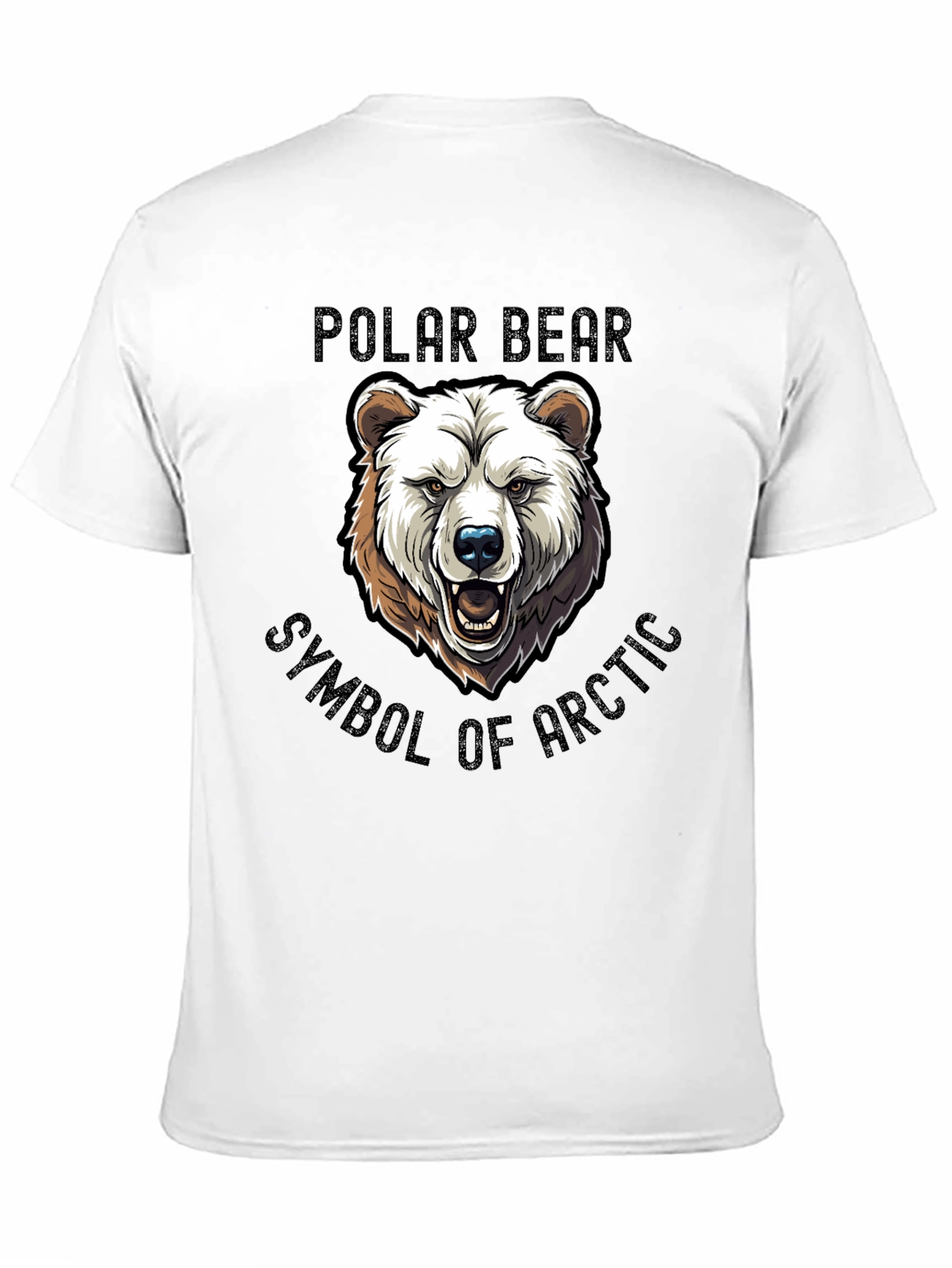 Polar Bear Arctic Symbol Graphic Tee - Black Cotton