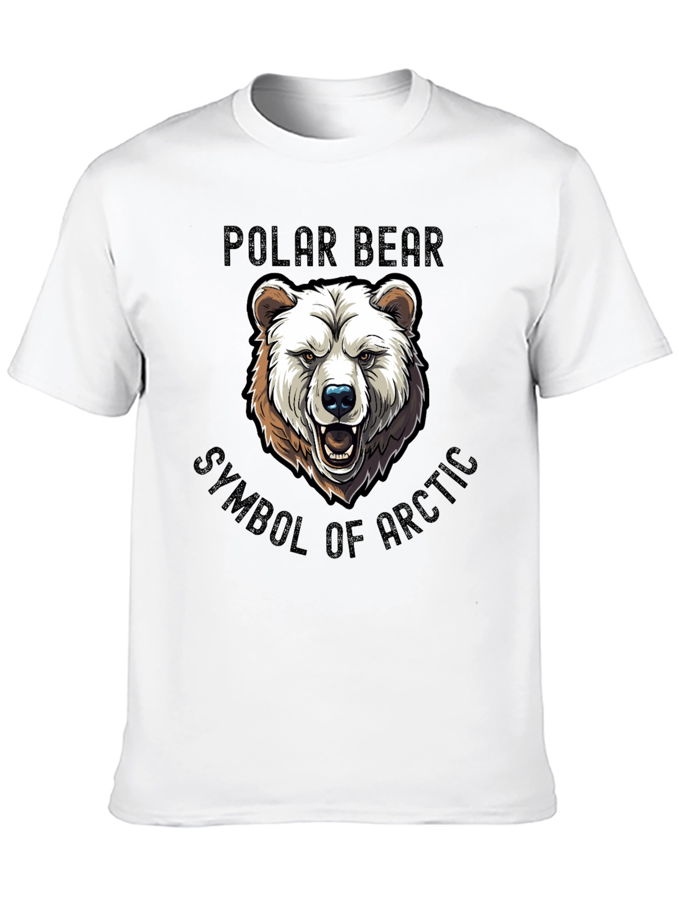 Polar Bear Arctic Symbol Graphic Tee - Black Cotton