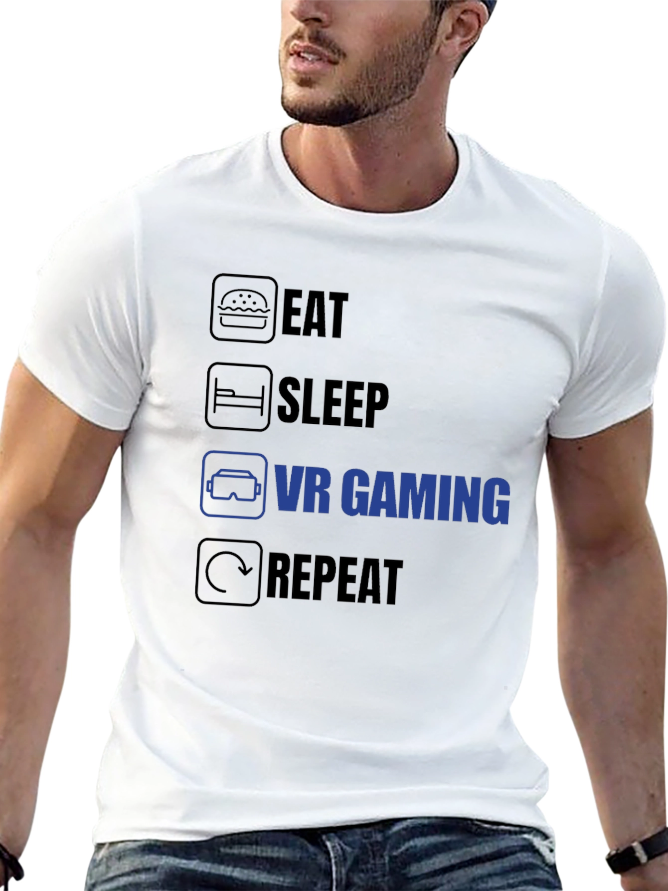 Eat Sleep VR Gaming Repeat T-Shirt - Gamer Life