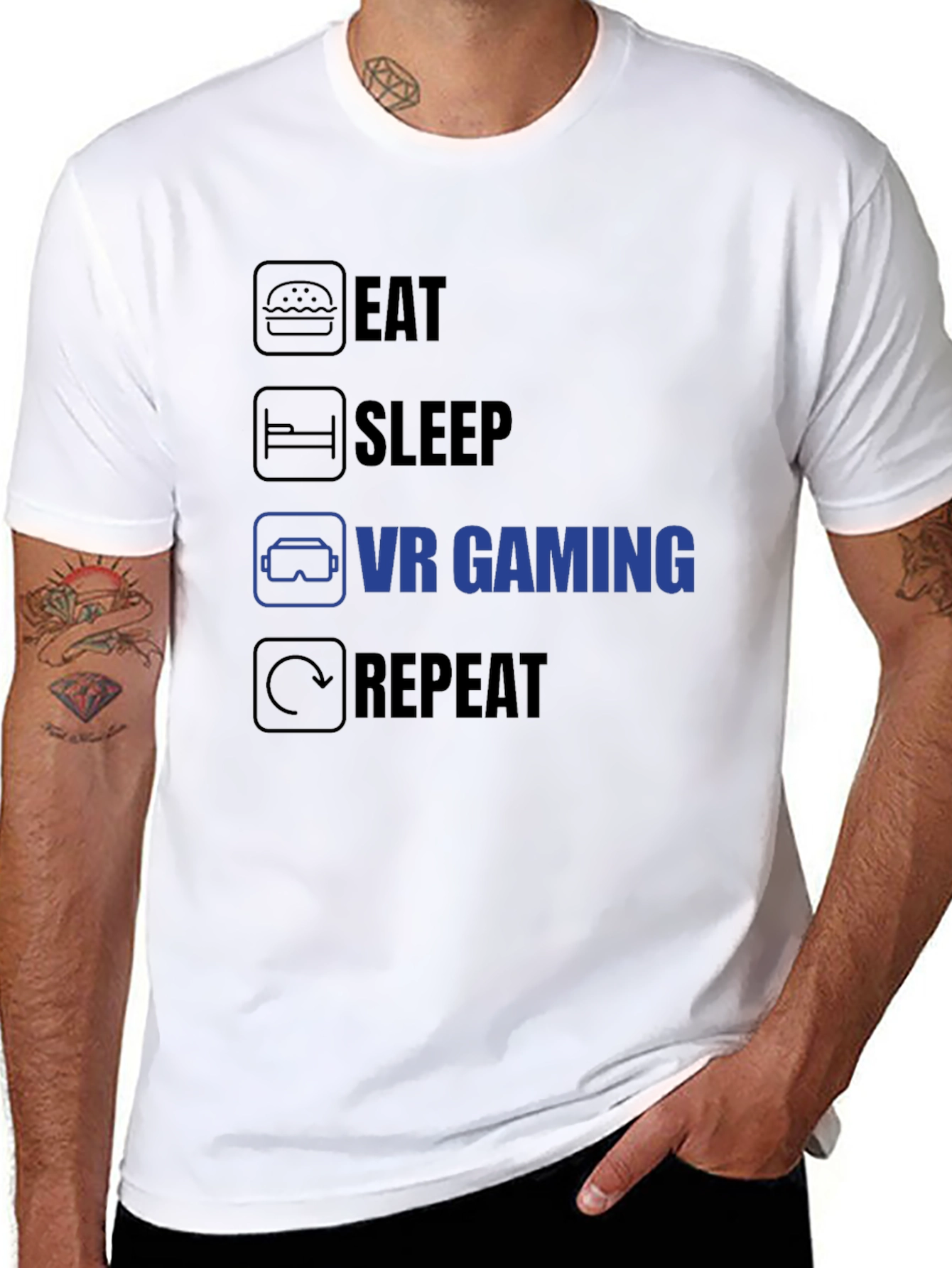 Eat Sleep VR Gaming Repeat T-Shirt - Gamer Life