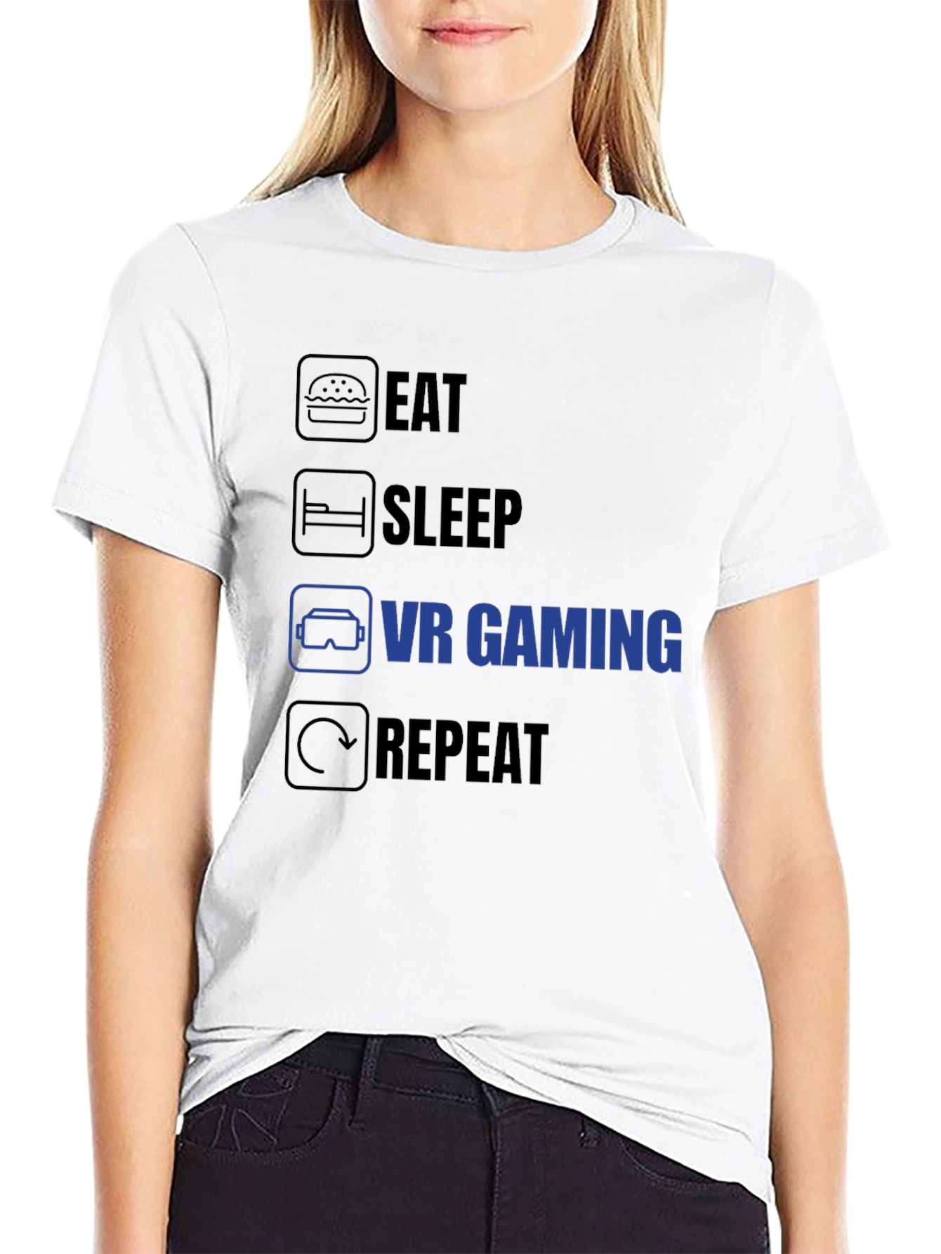 Eat Sleep VR Gaming Repeat T-Shirt - Gamer Life