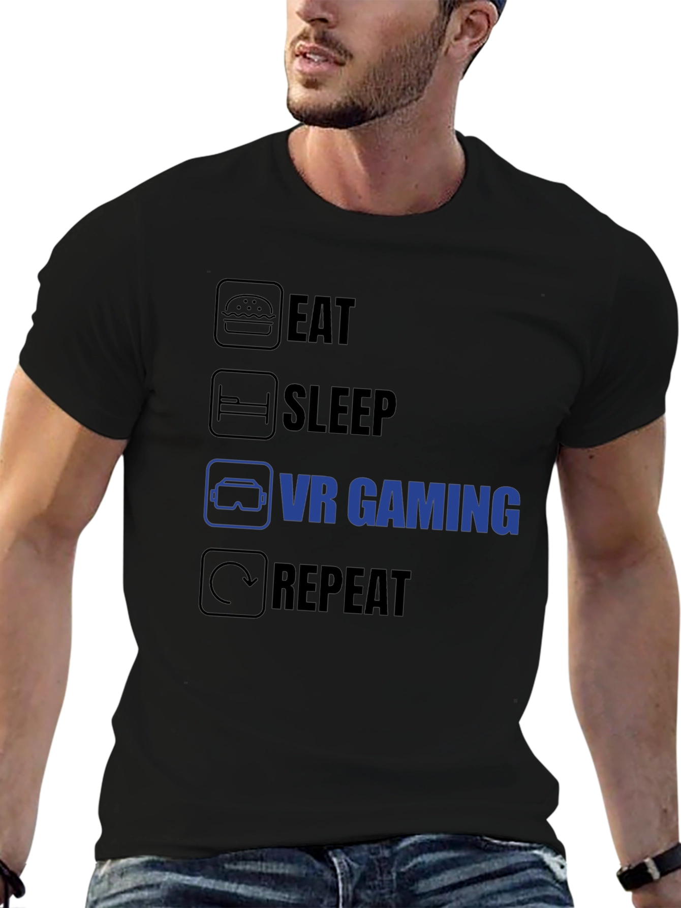 Eat Sleep VR Gaming Repeat T-Shirt - Gamer Life
