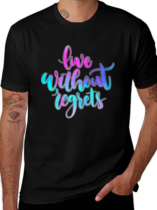 Live Without Regrets Graphic Tee - Black