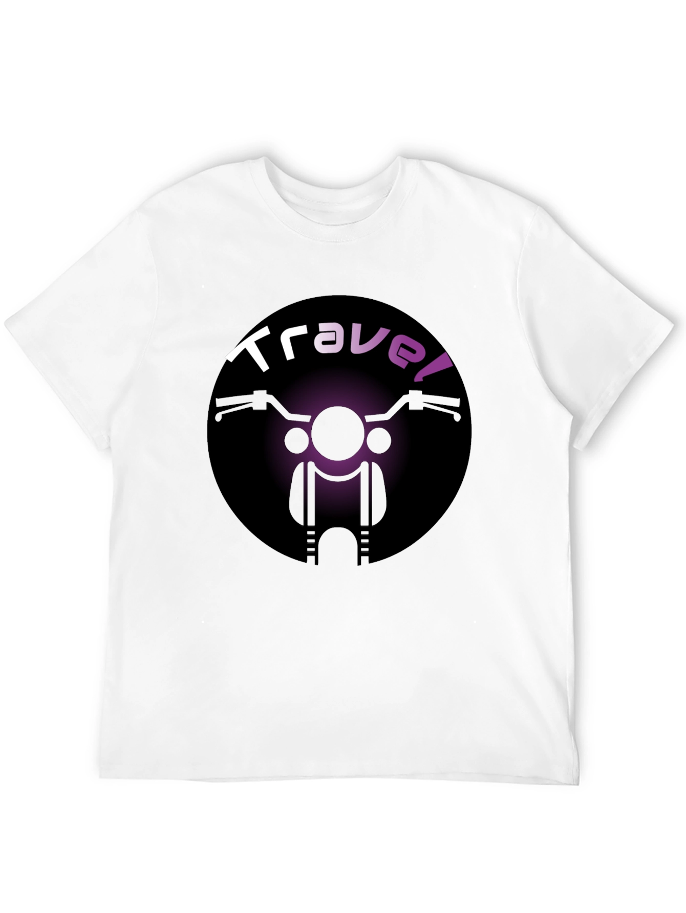 Travel Motorcycle T-Shirt - Black Crew Neck Tee