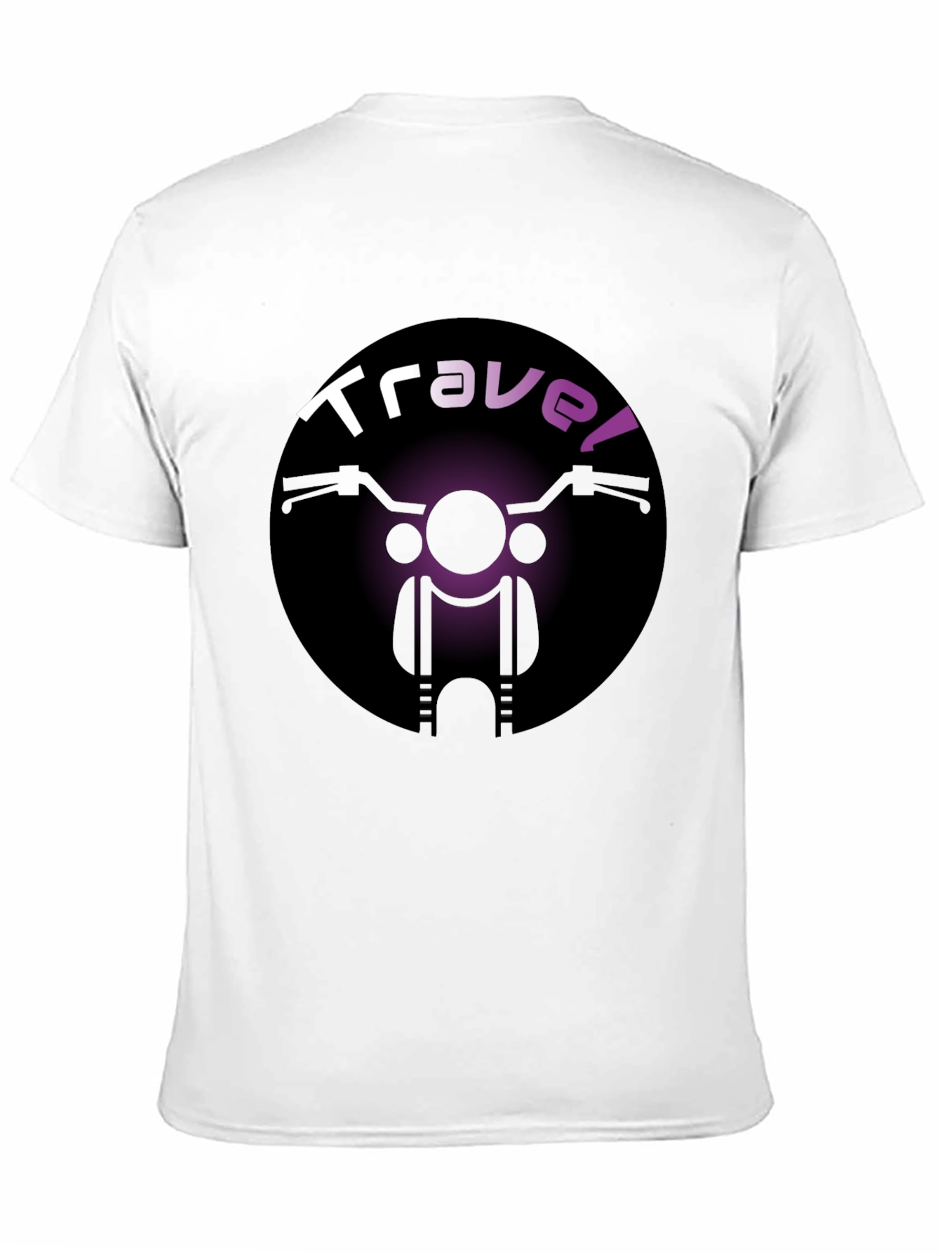 Travel Motorcycle T-Shirt - Black Crew Neck Tee