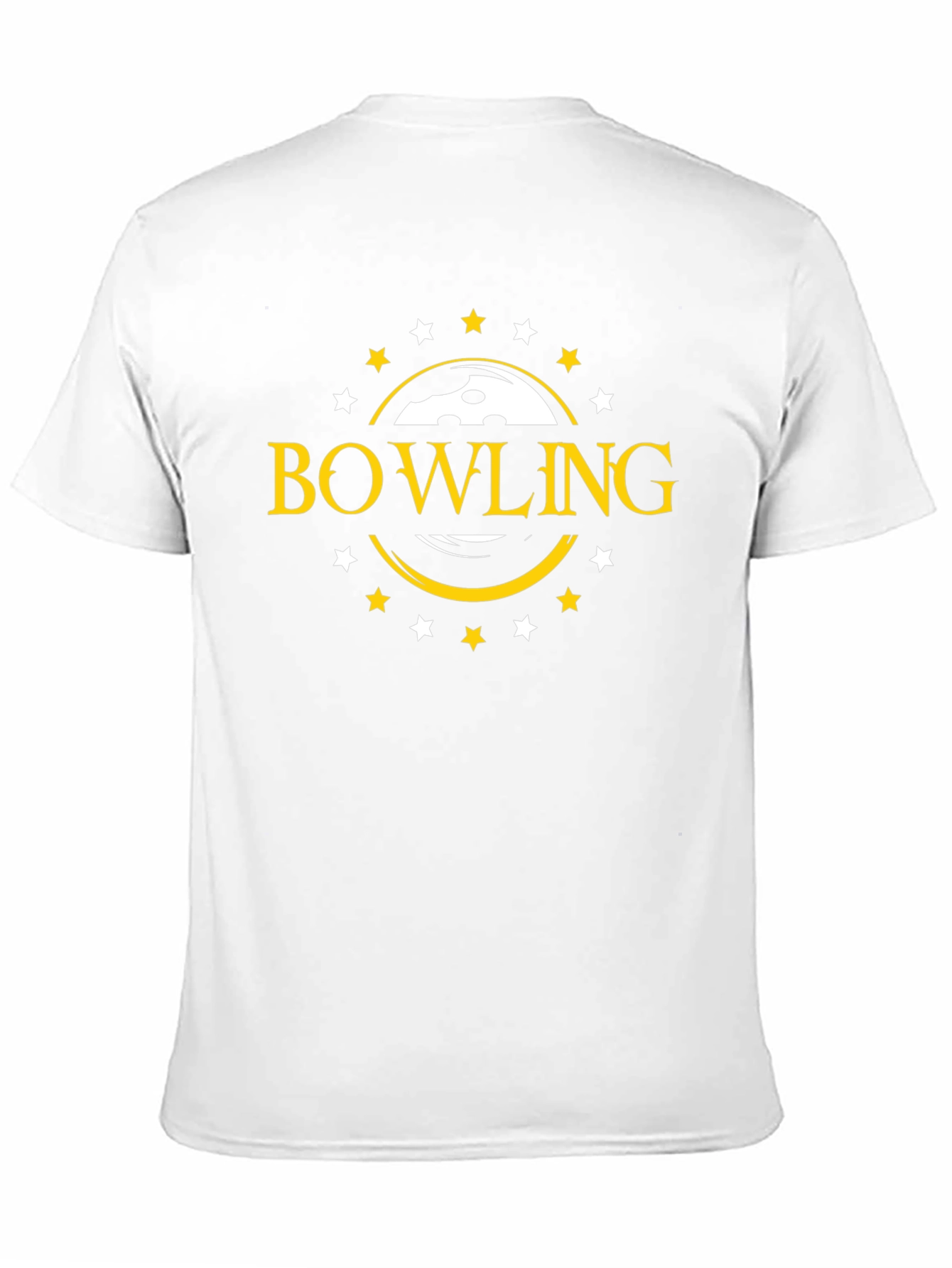 Bowling T-Shirt with Ball and Stars Design