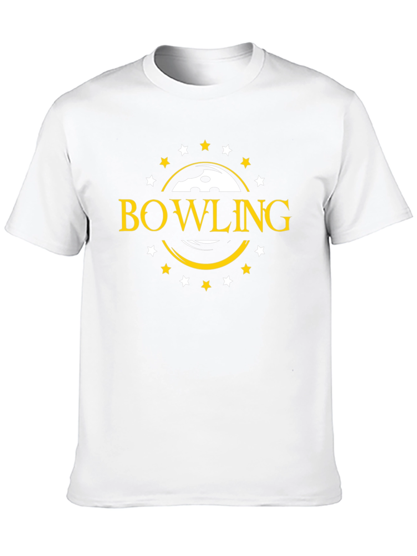 Bowling T-Shirt with Ball and Stars Design