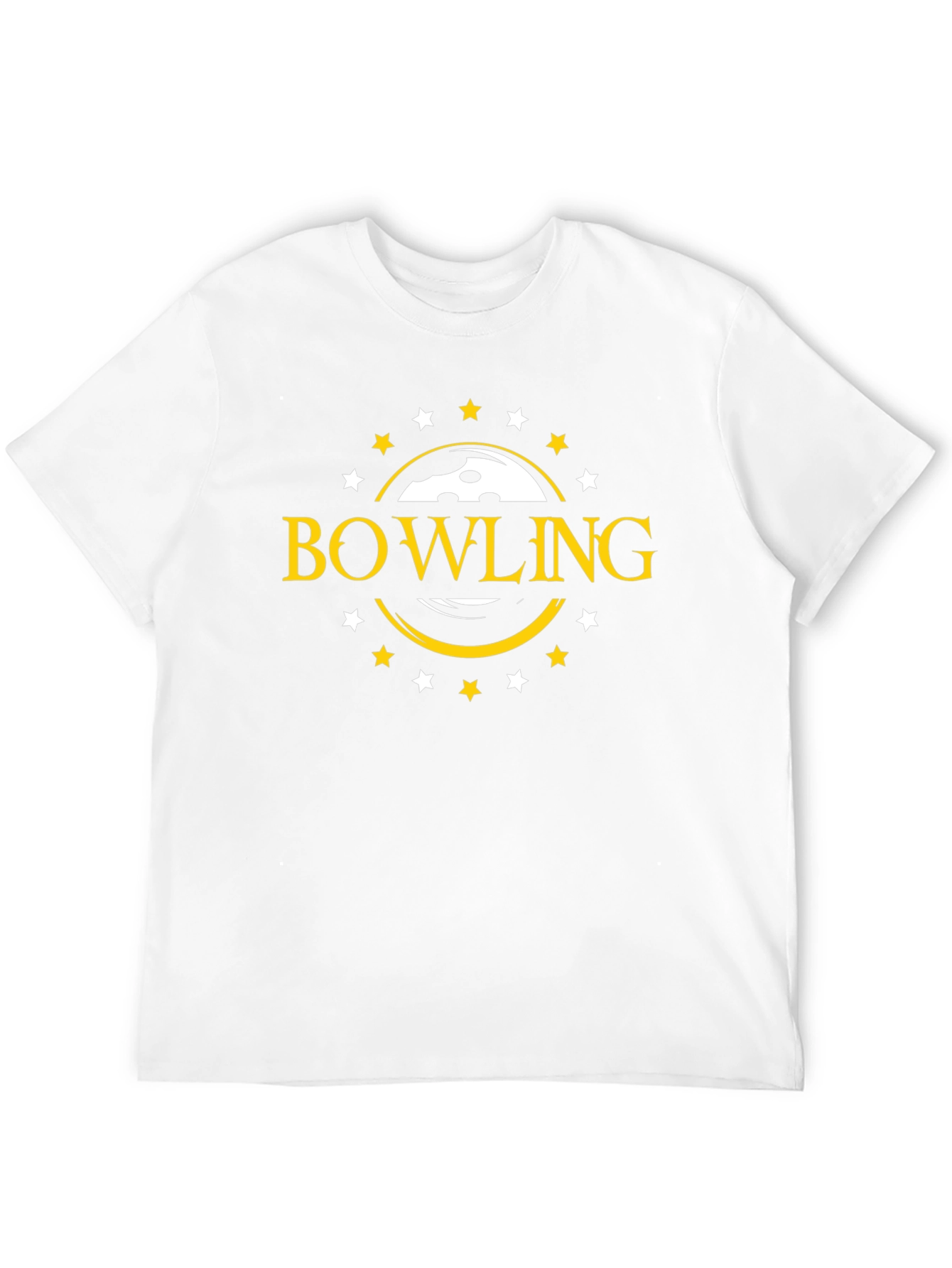 Bowling T-Shirt with Ball and Stars Design