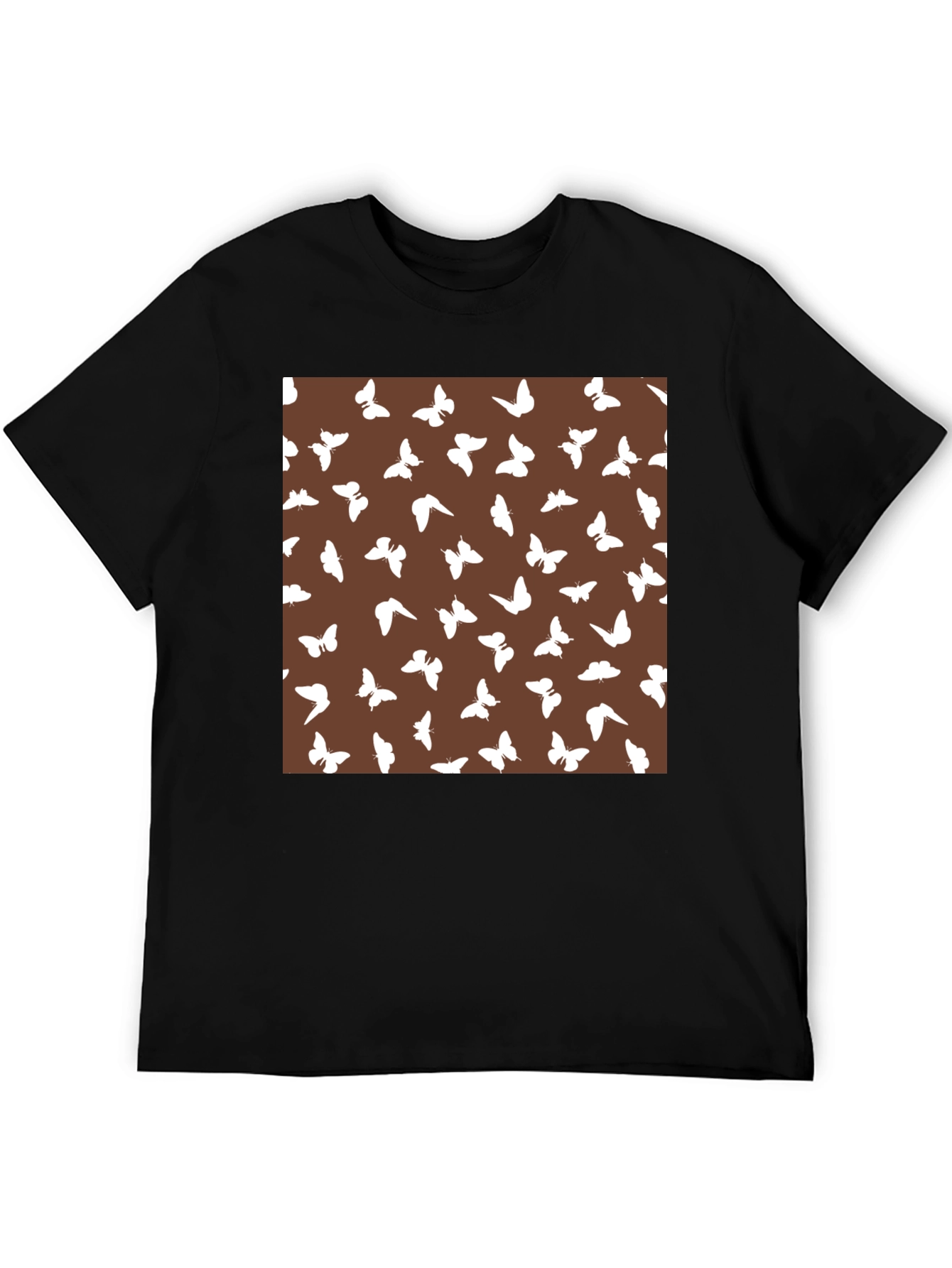Butterfly Pattern Brown T-Shirt