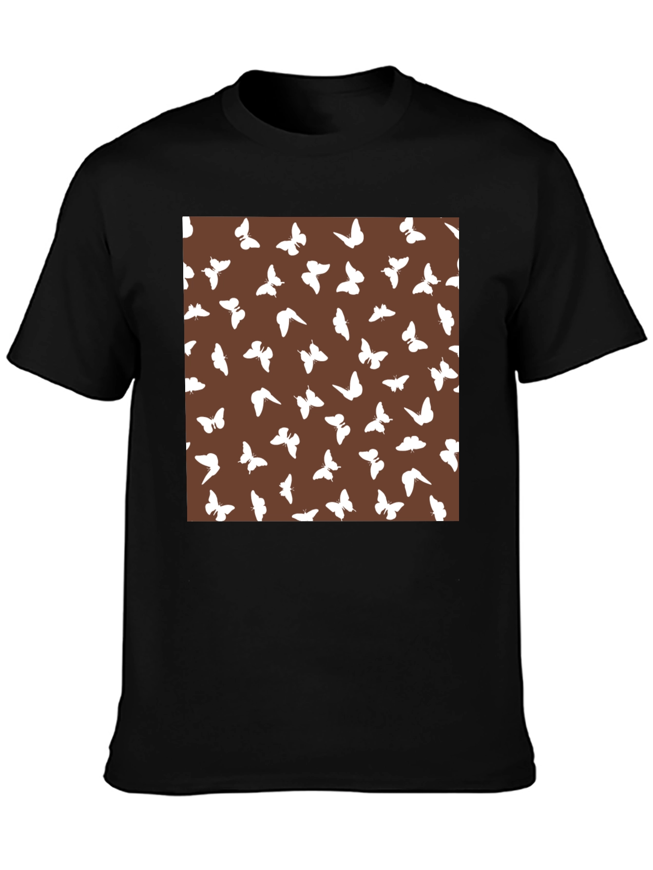 Butterfly Pattern Brown T-Shirt