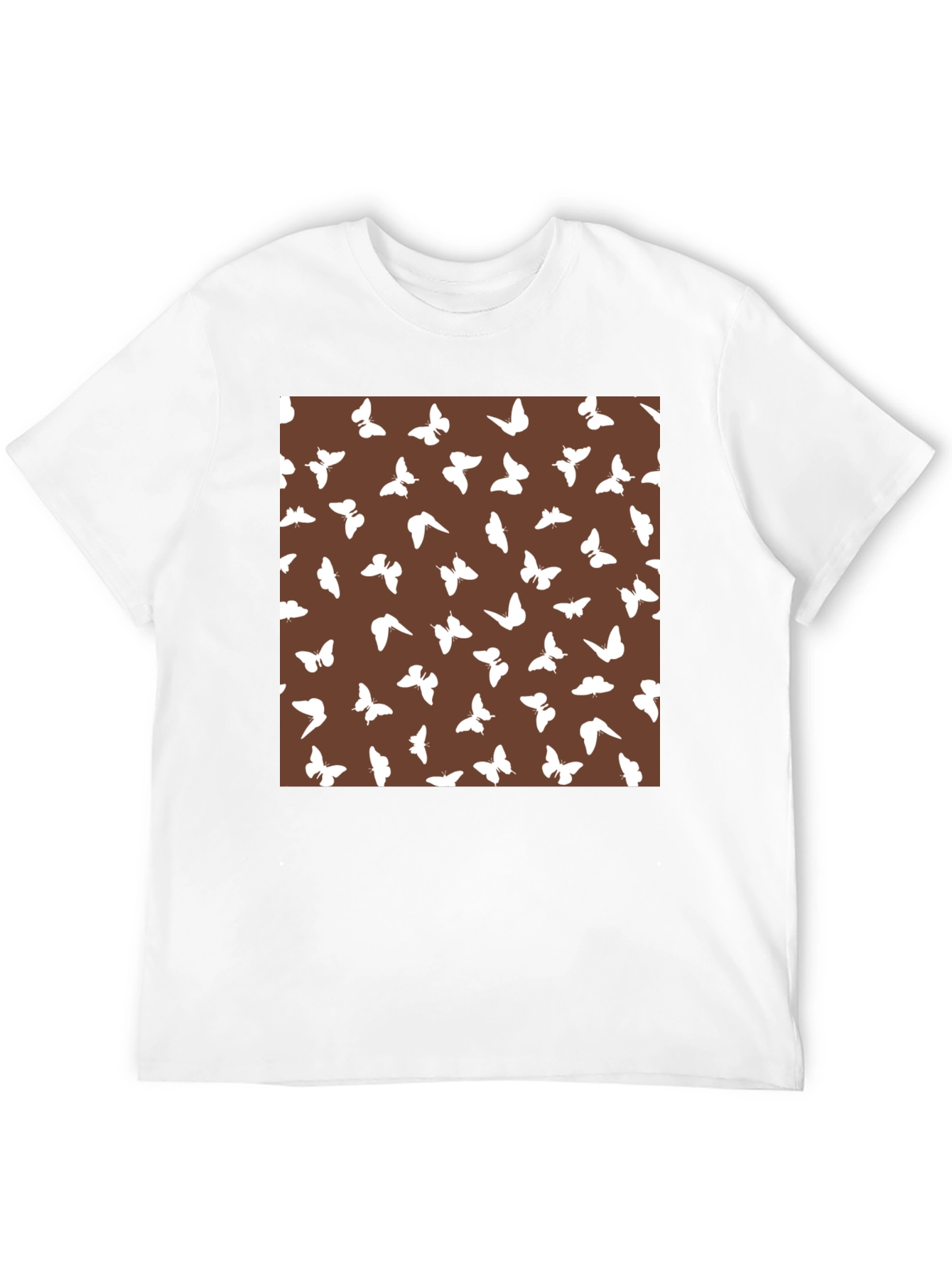 Butterfly Pattern Brown T-Shirt