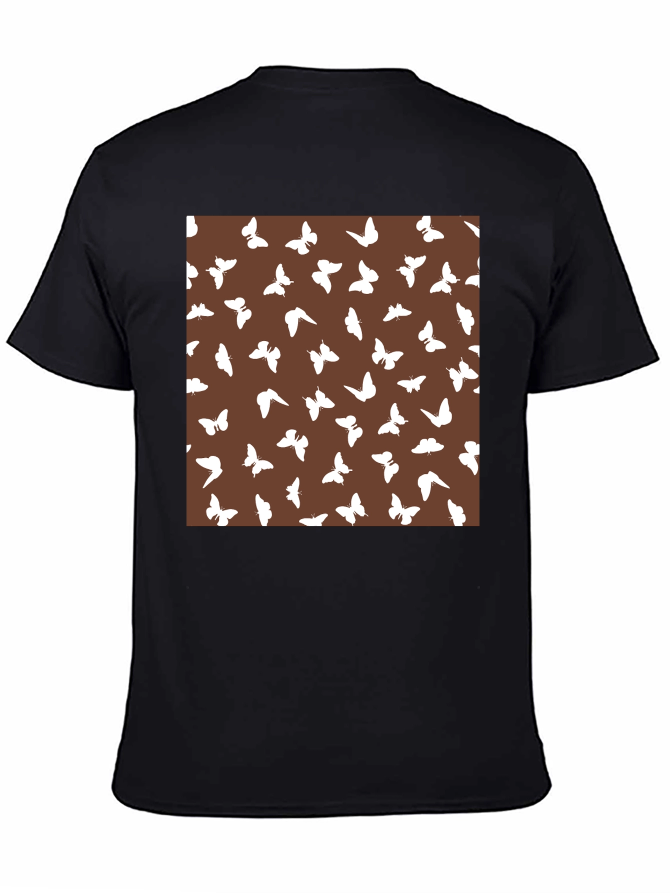 Butterfly Pattern Brown T-Shirt