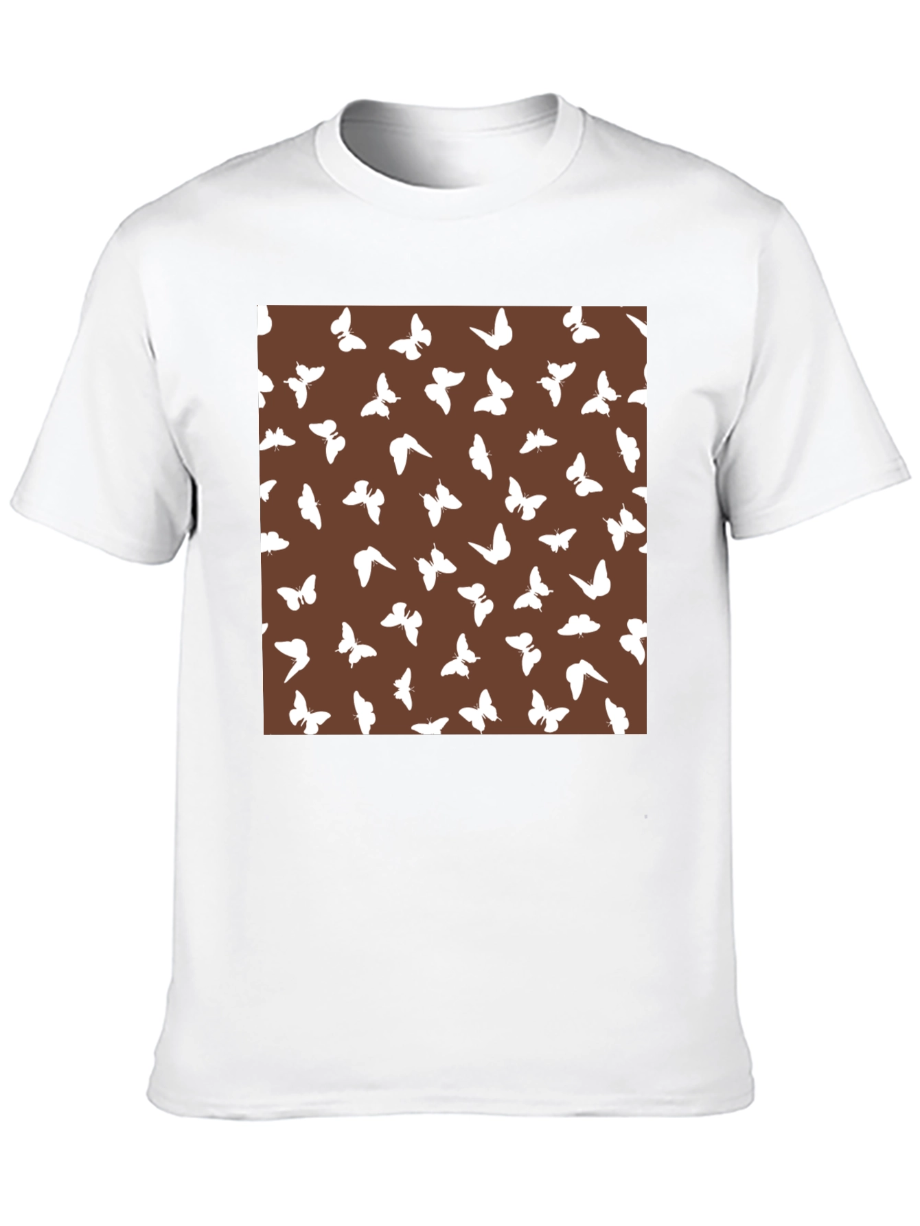 Butterfly Pattern Brown T-Shirt