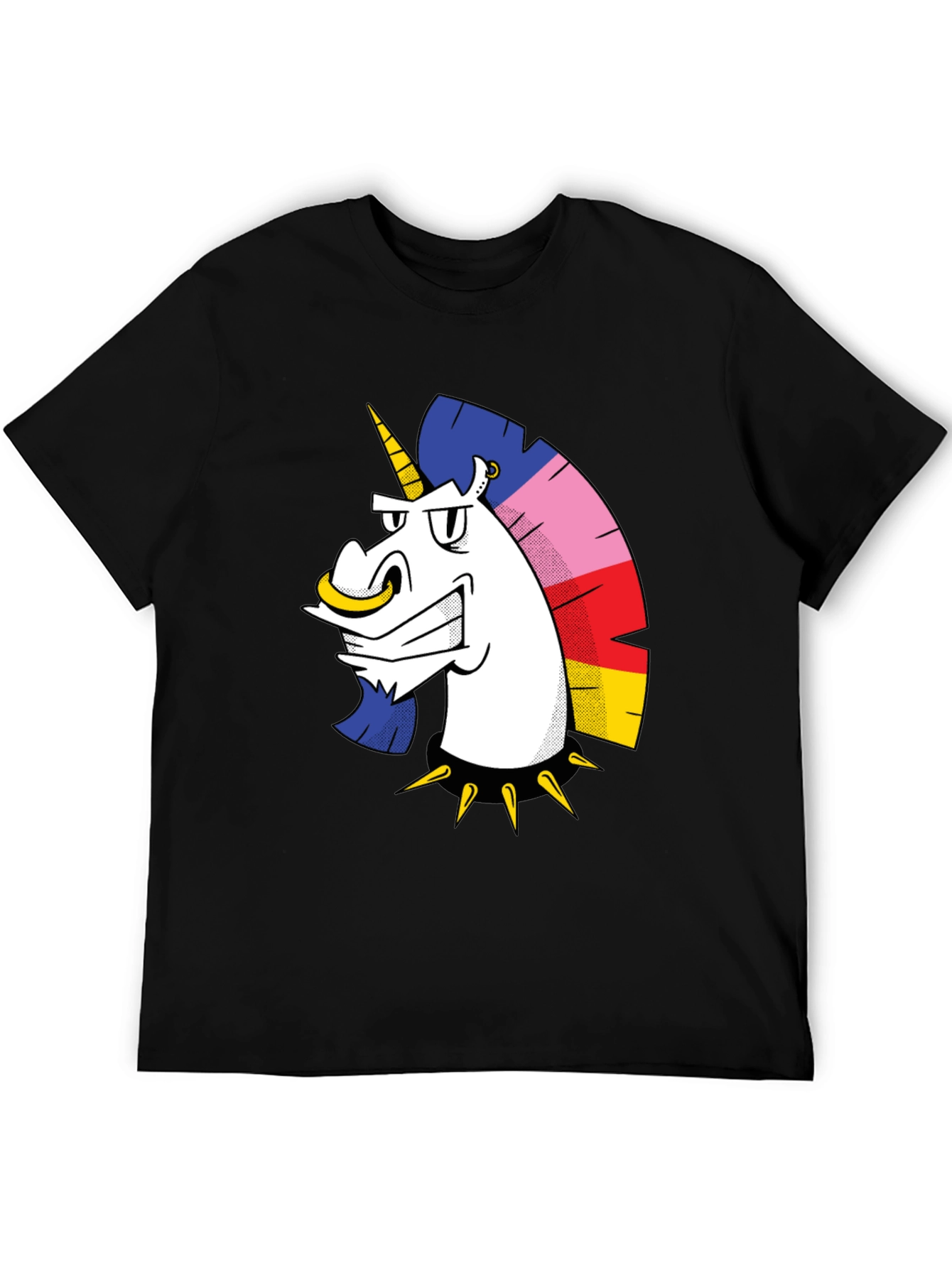 Edgy Unicorn Graphic T-Shirt - Black