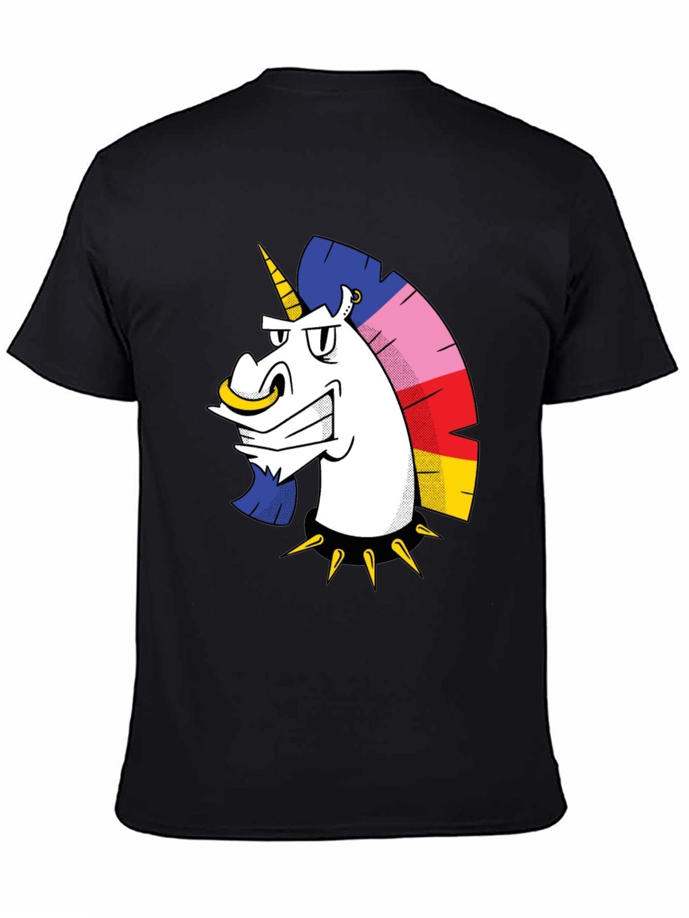 Edgy Unicorn Graphic T-Shirt - Black