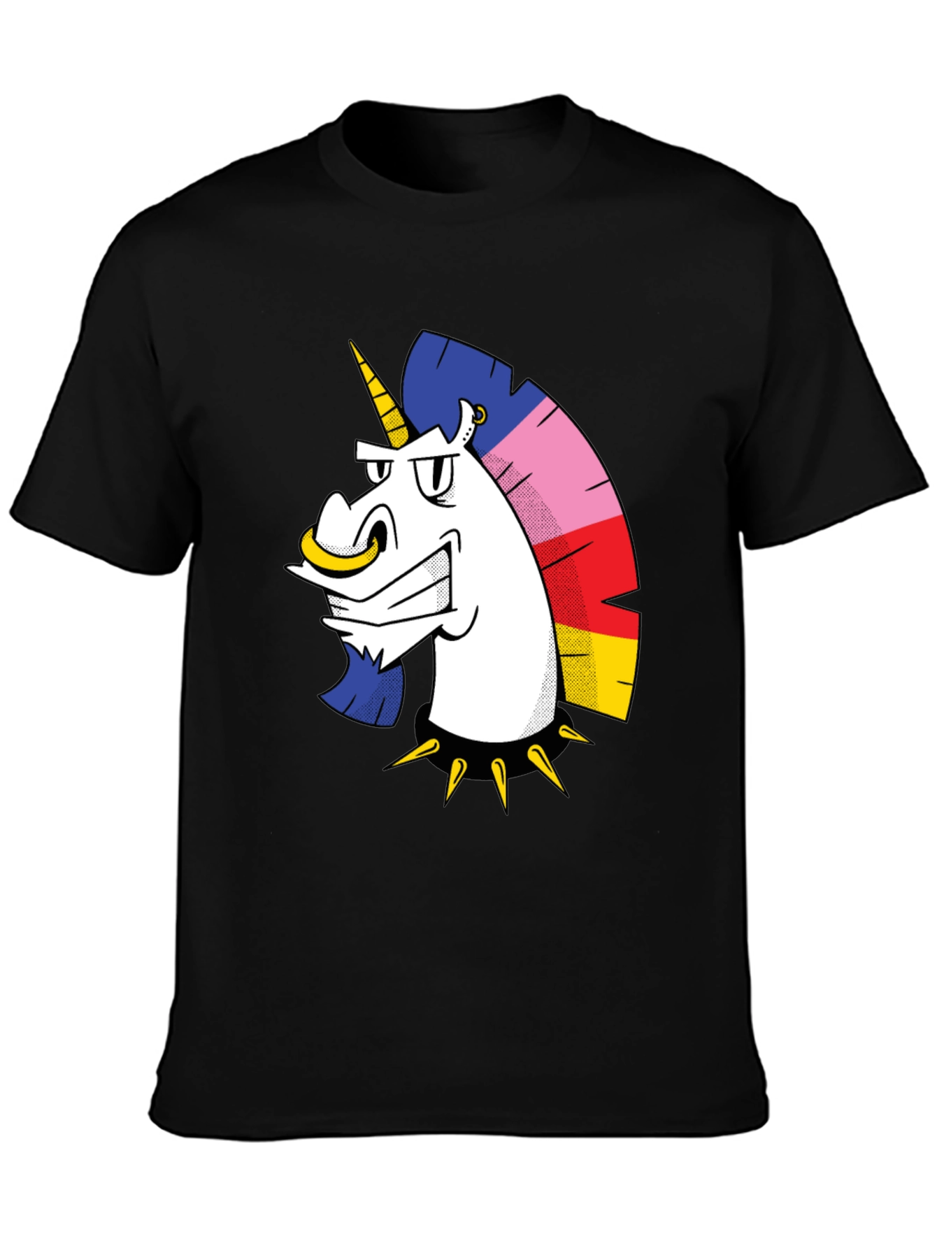 Edgy Unicorn Graphic T-Shirt - Black