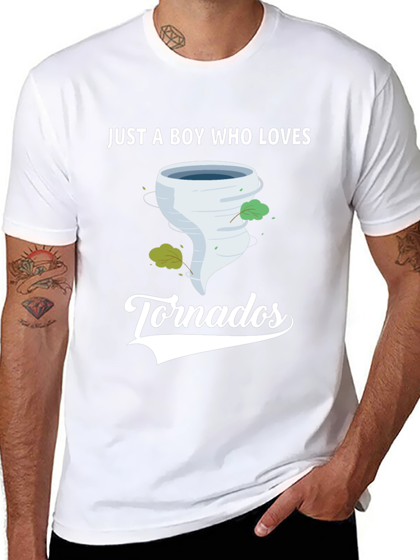 Boy Who Loves Tornadoes Black Graphic T-Shirt