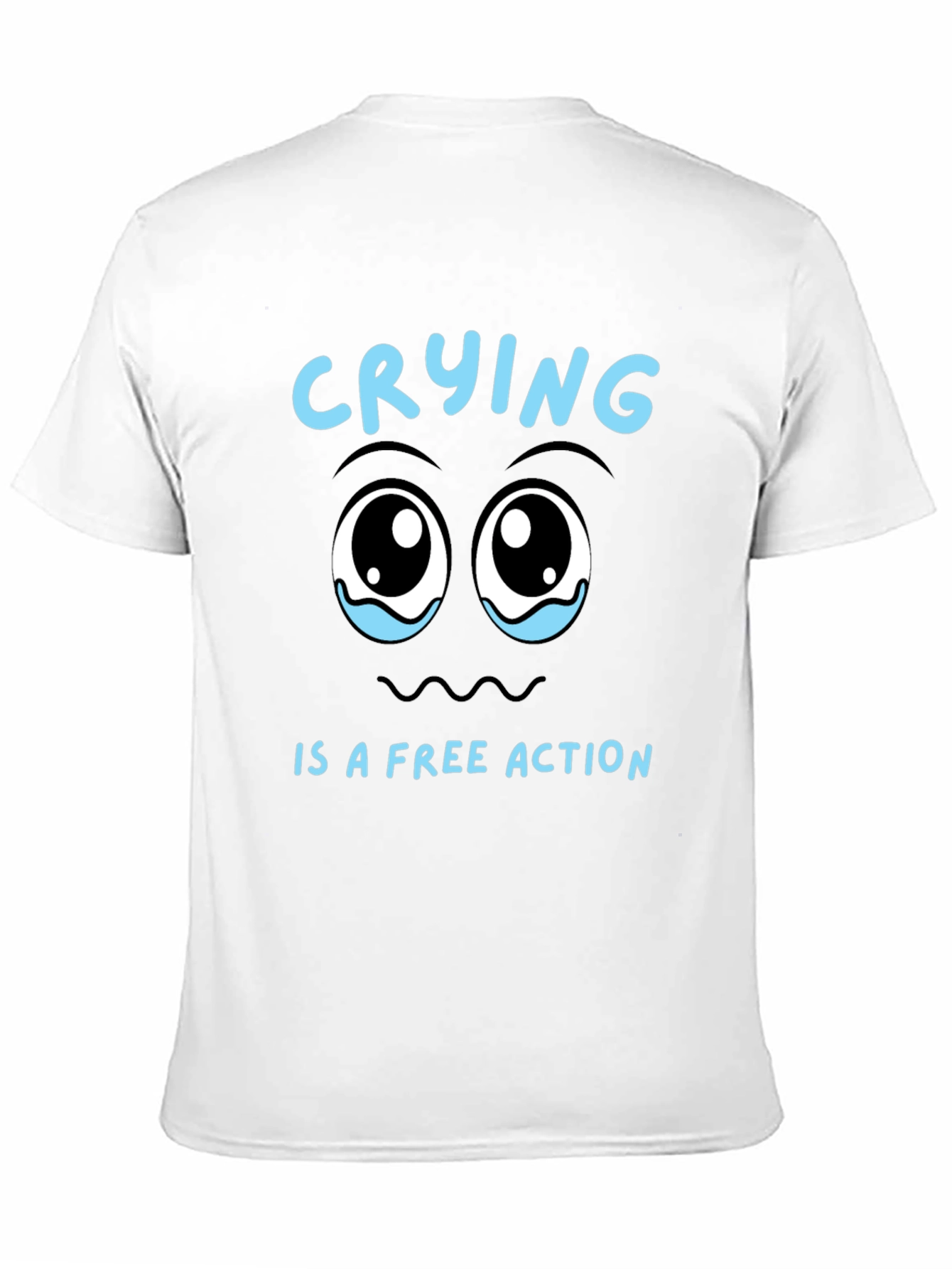 Crying is a Free Action Black T-Shirt
