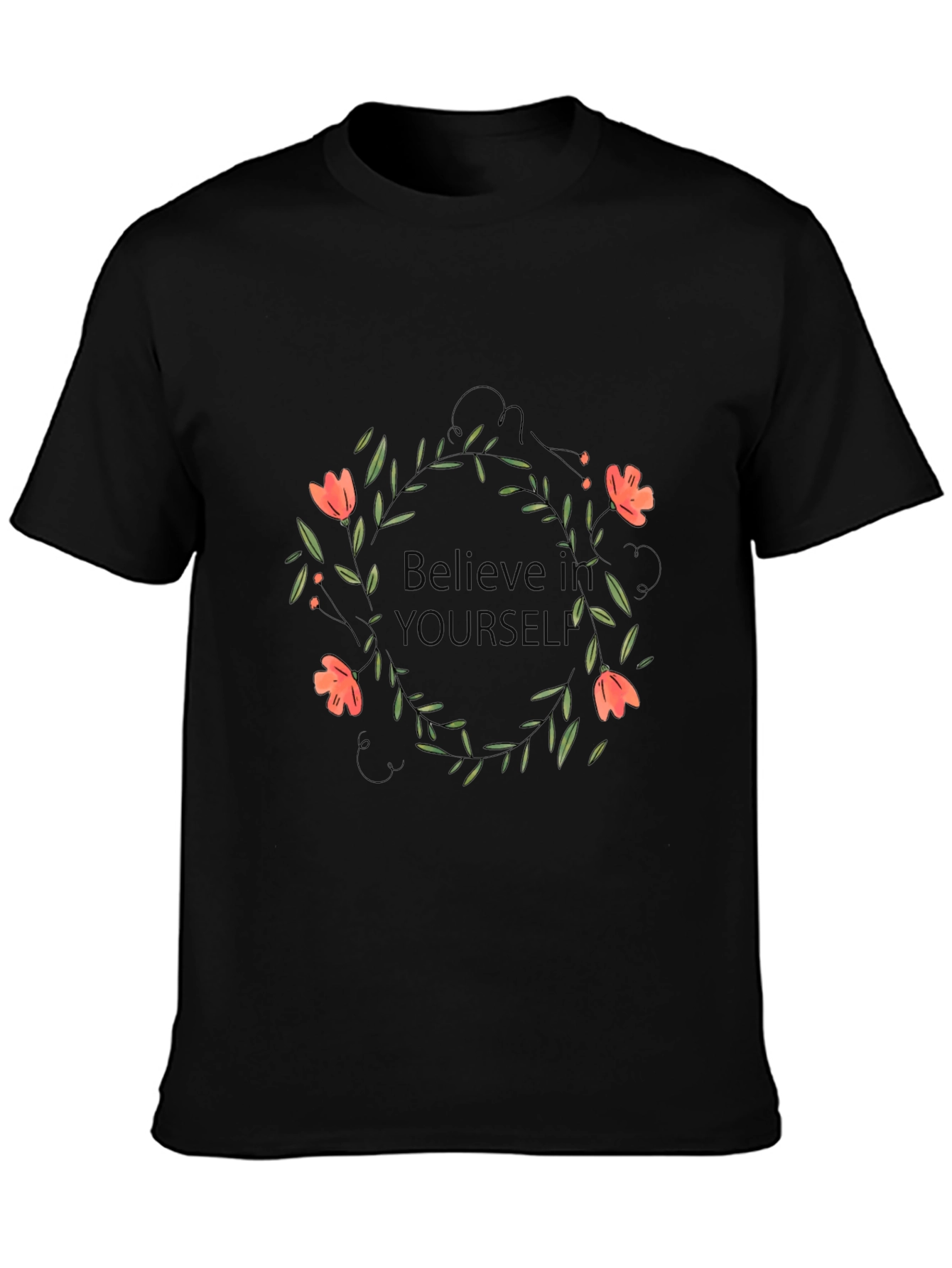 Believe In Yourself Black Graphic Tee