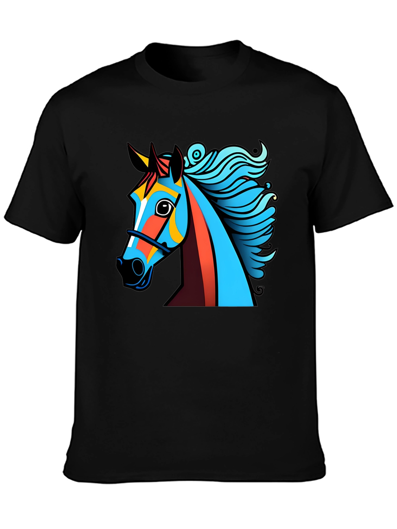 Bold Graphic Horse Tee - Artistic Mens T-Shirt
