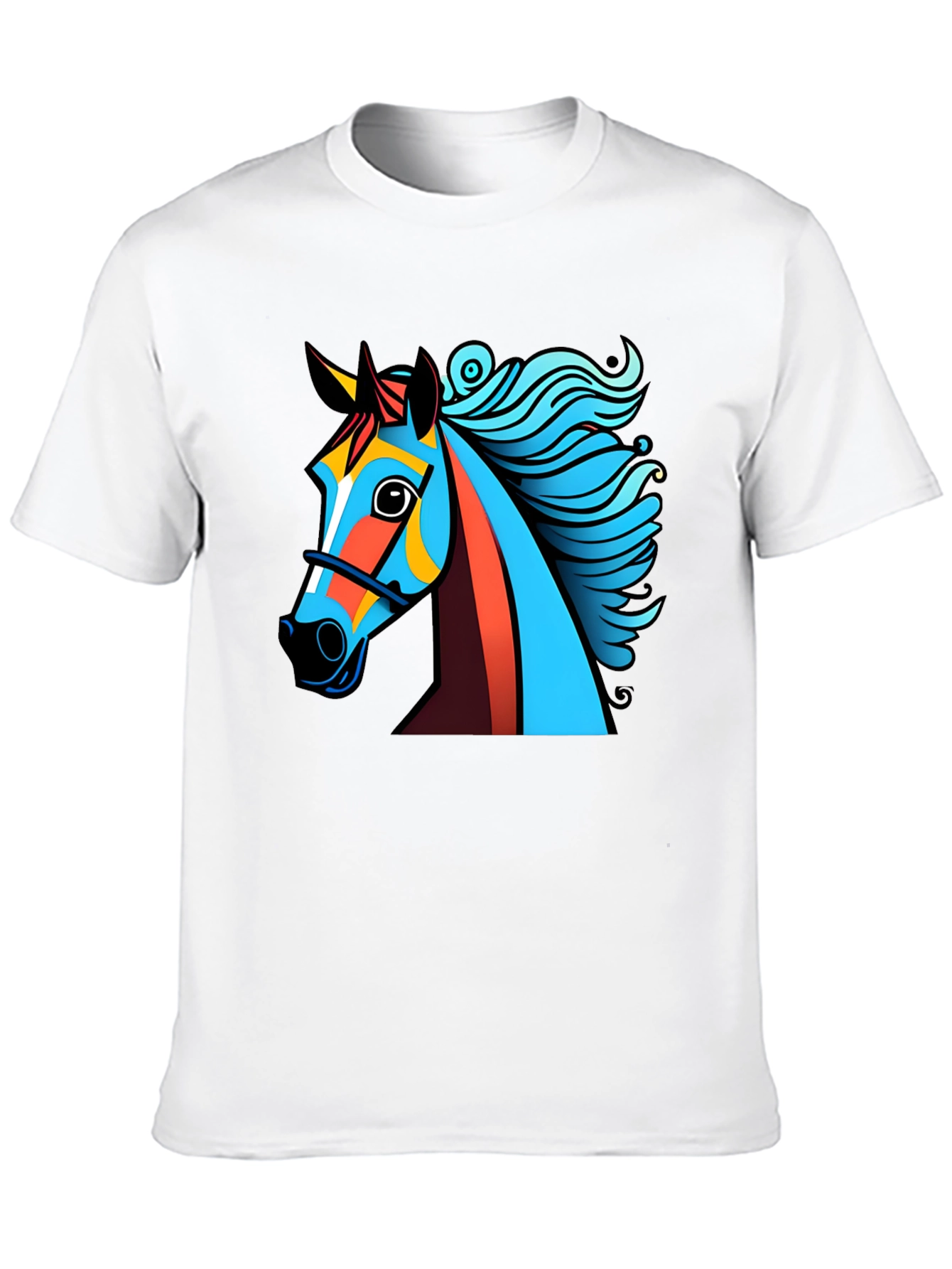 Bold Graphic Horse Tee - Artistic Mens T-Shirt