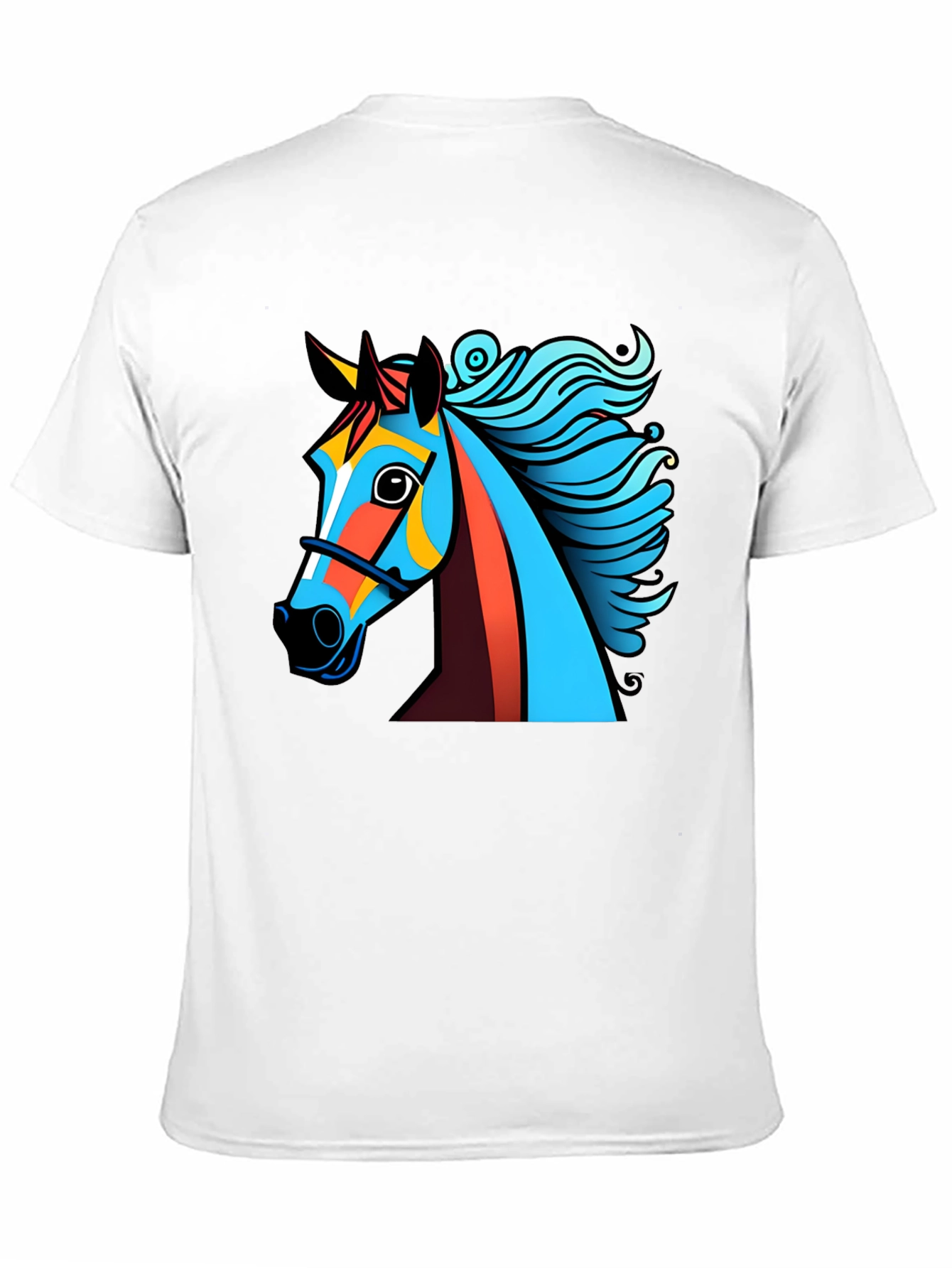 Bold Graphic Horse Tee - Artistic Mens T-Shirt