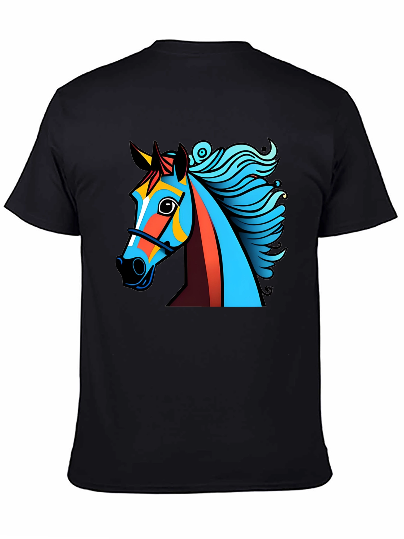 Bold Graphic Horse Tee - Artistic Mens T-Shirt