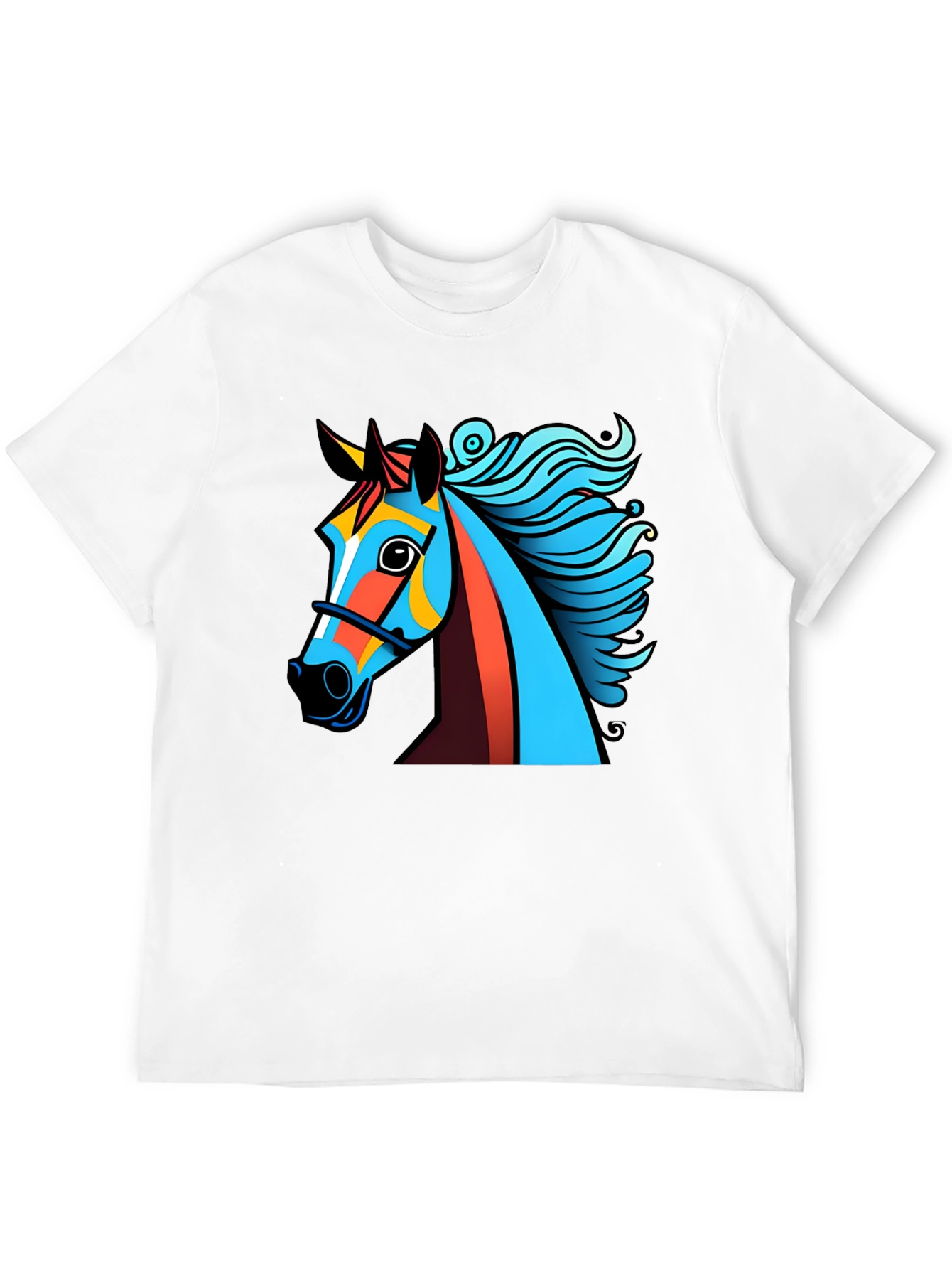 Bold Graphic Horse Tee - Artistic Mens T-Shirt