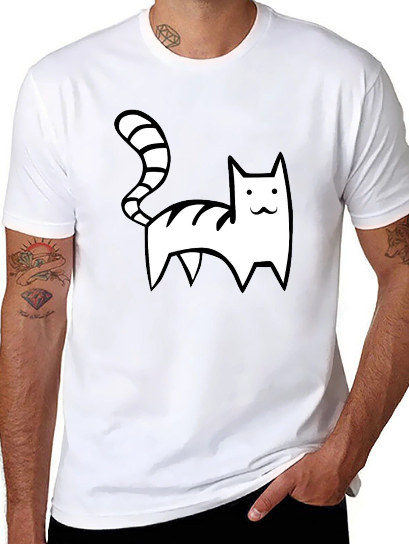 Cool Cat Graphic Tee - Black Casual Shirt