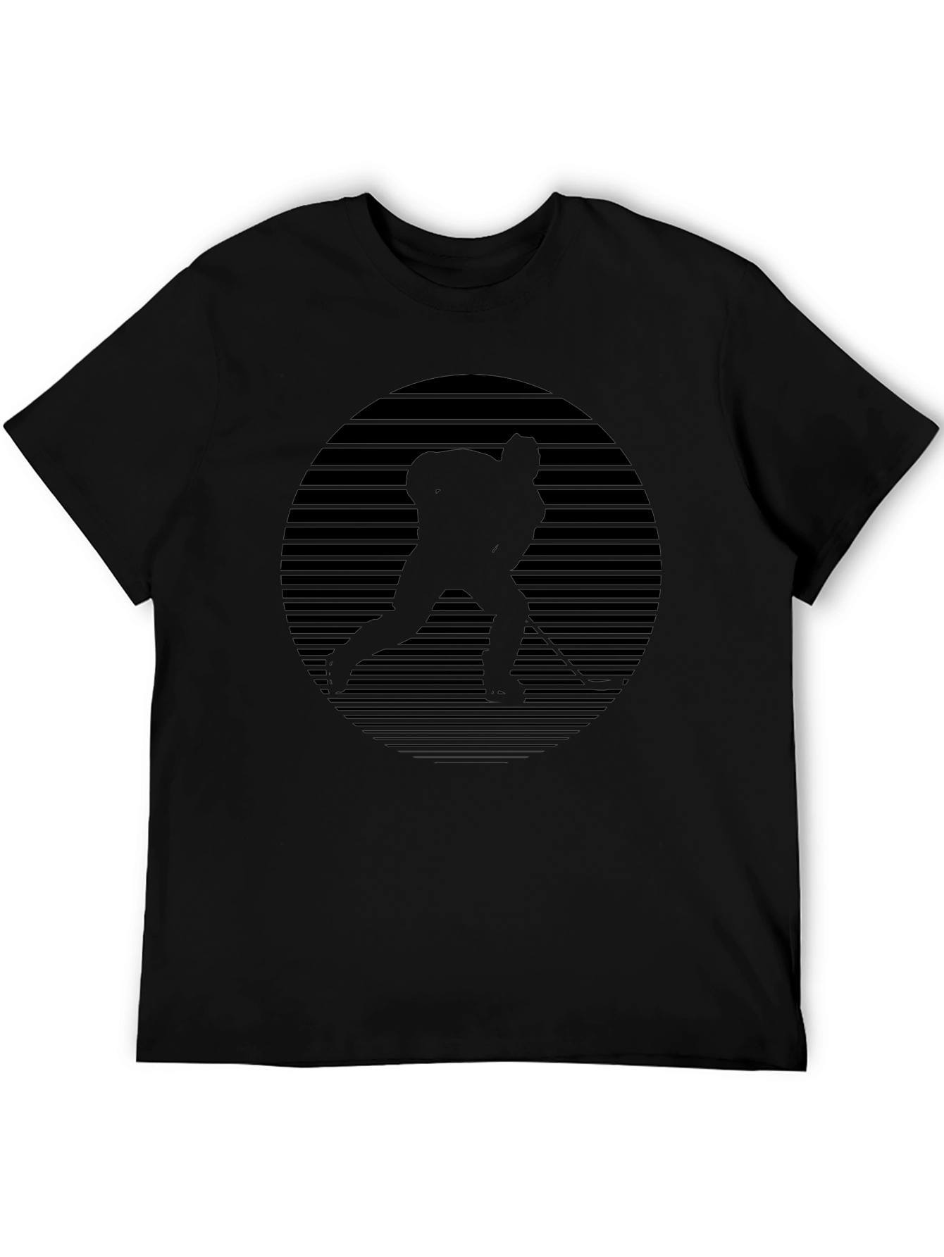 Hockey Player Graphic T-Shirt - Black