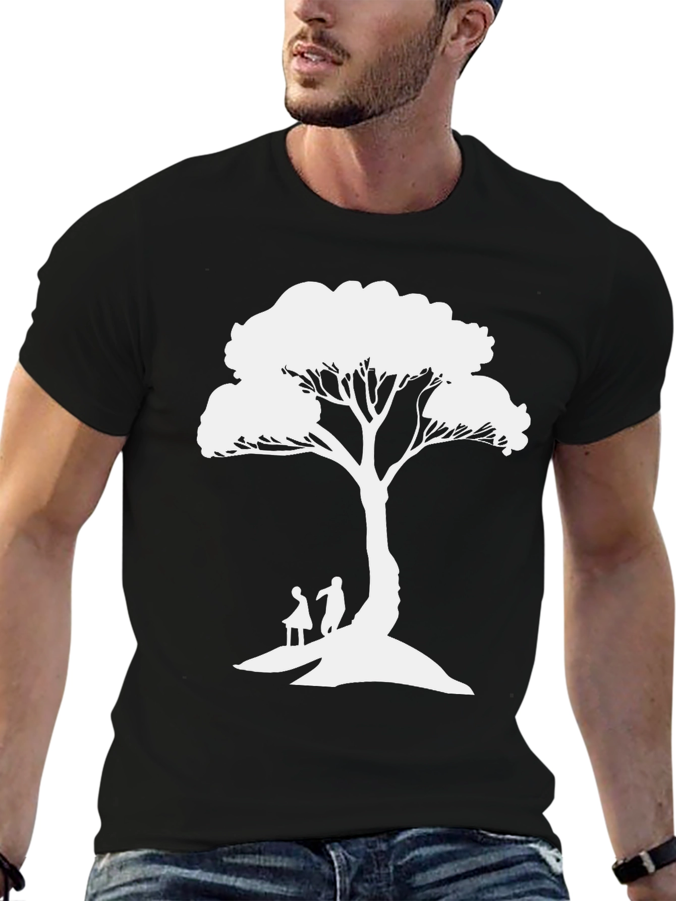 Tree Silhouette Graphic Tee - Unisex Black T-Shirt