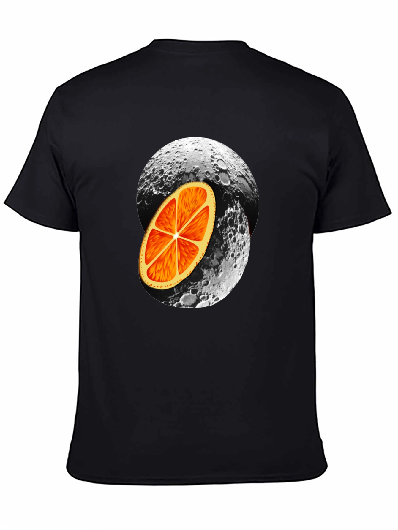 Orange Moon Graphic Black T-Shirt
