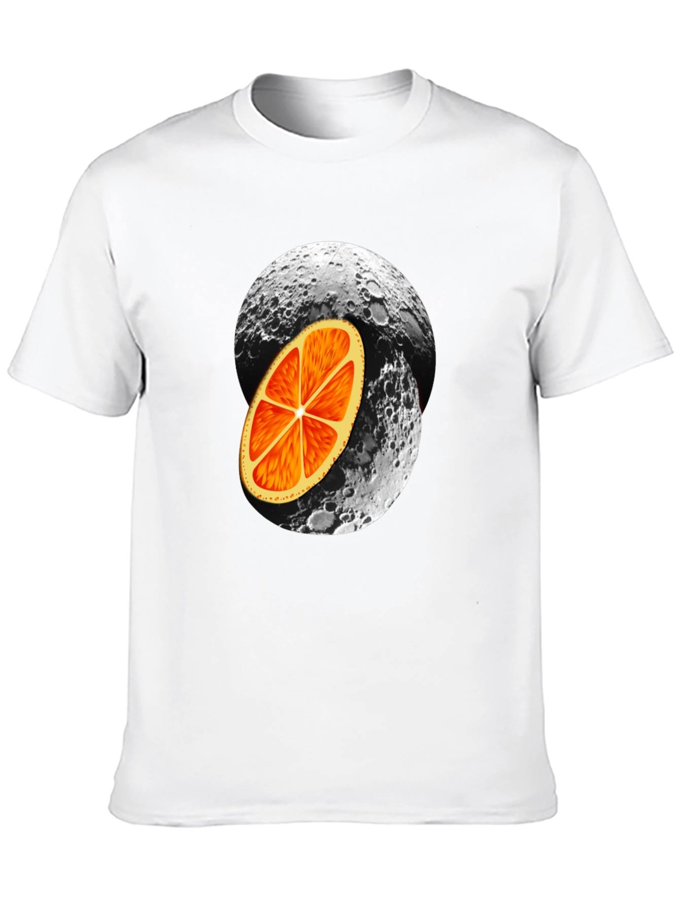 Orange Moon Graphic Black T-Shirt