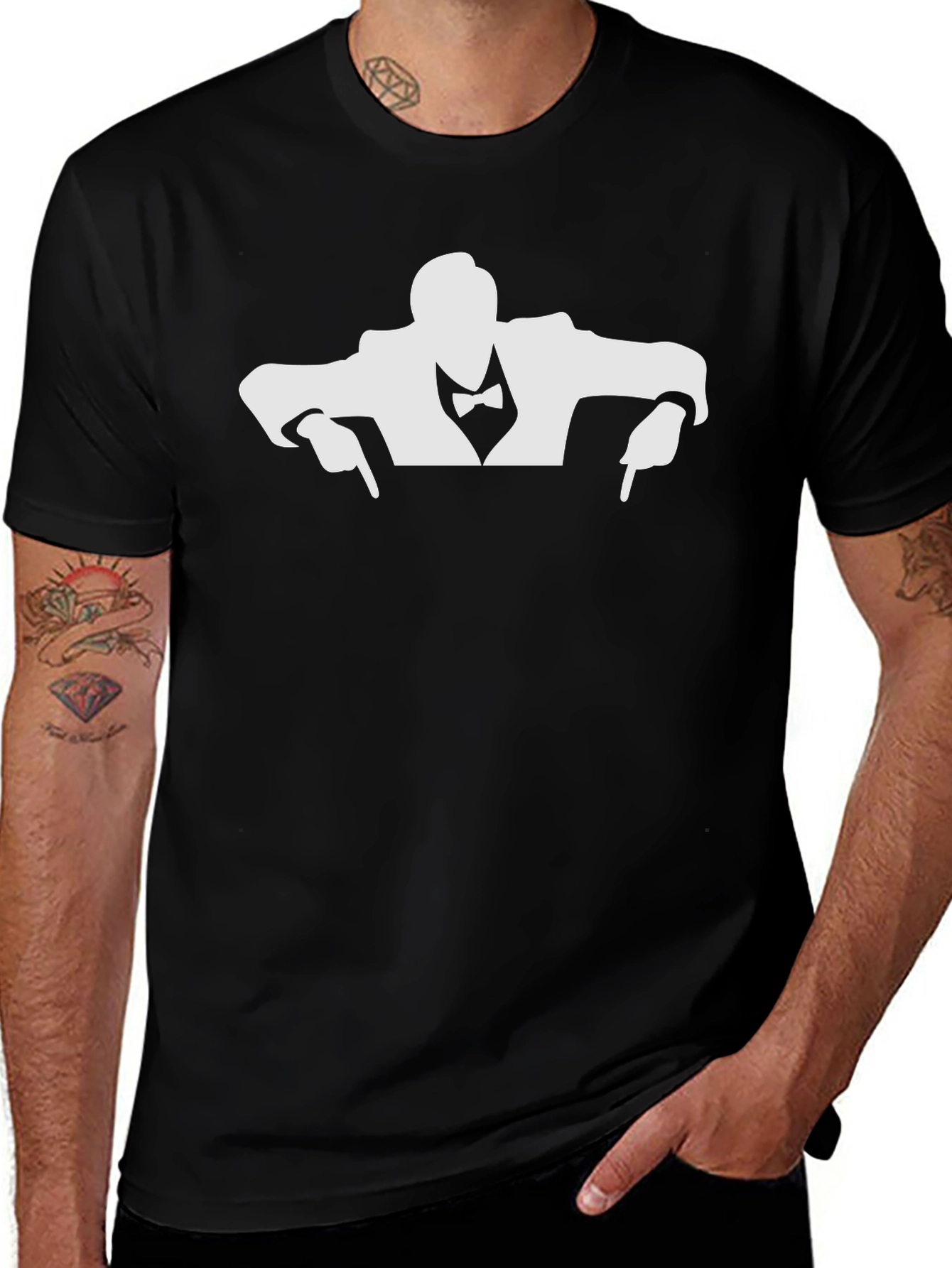 Suave Tuxedo Silhouette Black T-Shirt