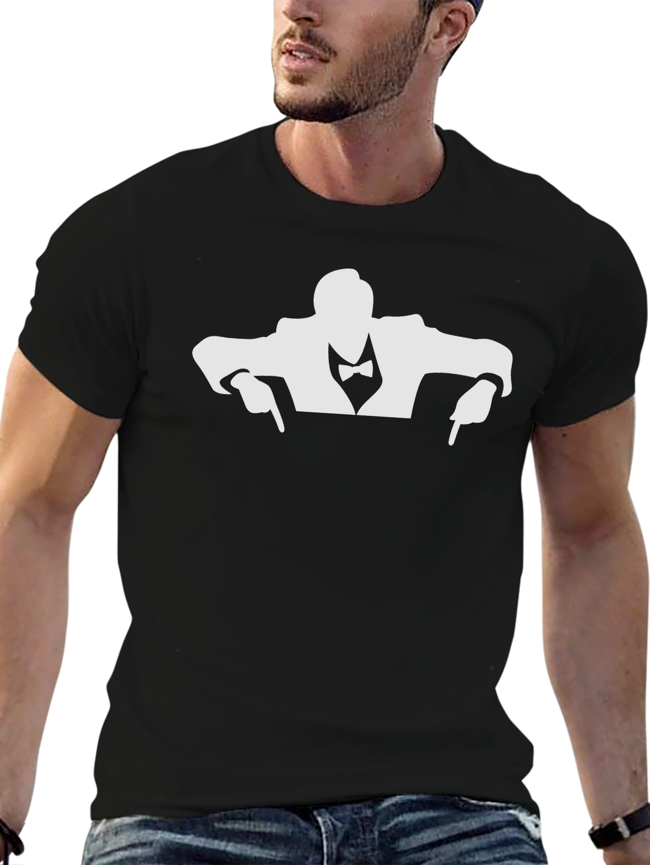 Suave Tuxedo Silhouette Black T-Shirt