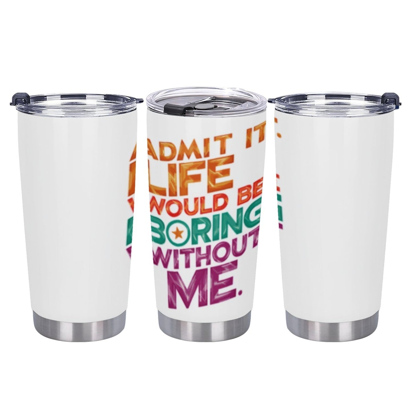 Durable Insulated Graphic Tumbler - Stainless Steel Reusable Drink Cup