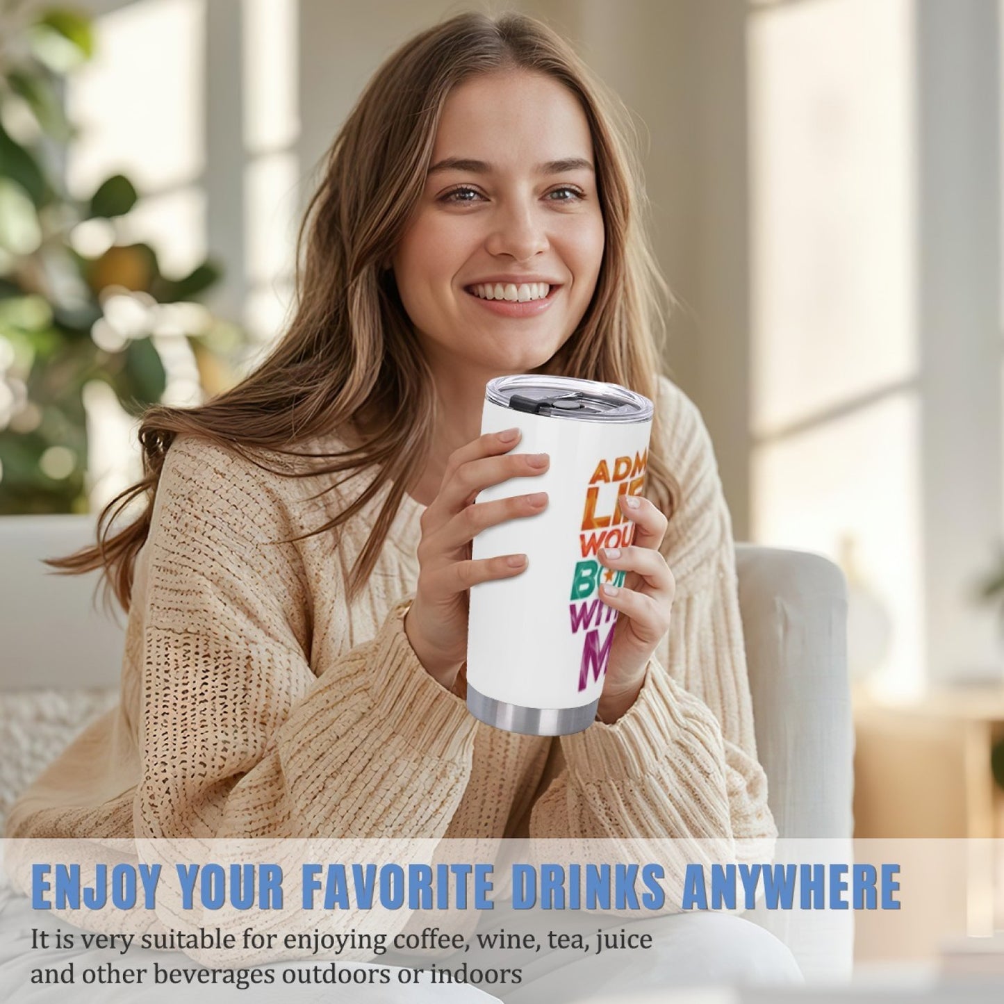 Durable Insulated Graphic Tumbler - Stainless Steel Reusable Drink Cup