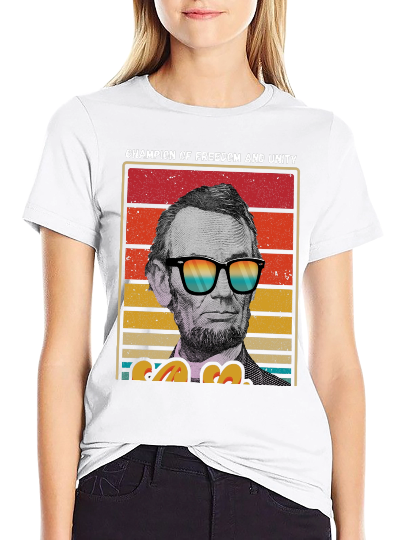 Champion of Freedom T-Shirt - Lincoln with Shades