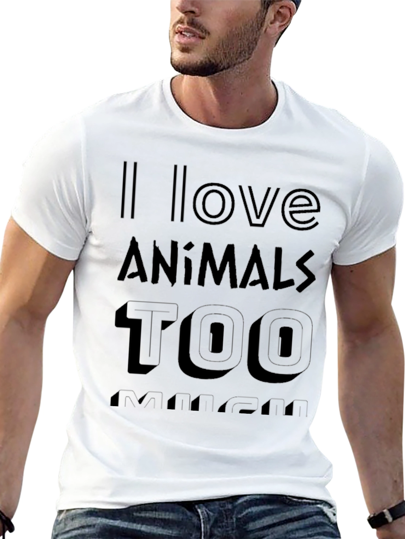 I Love Animals Too Much Graphic T-Shirt