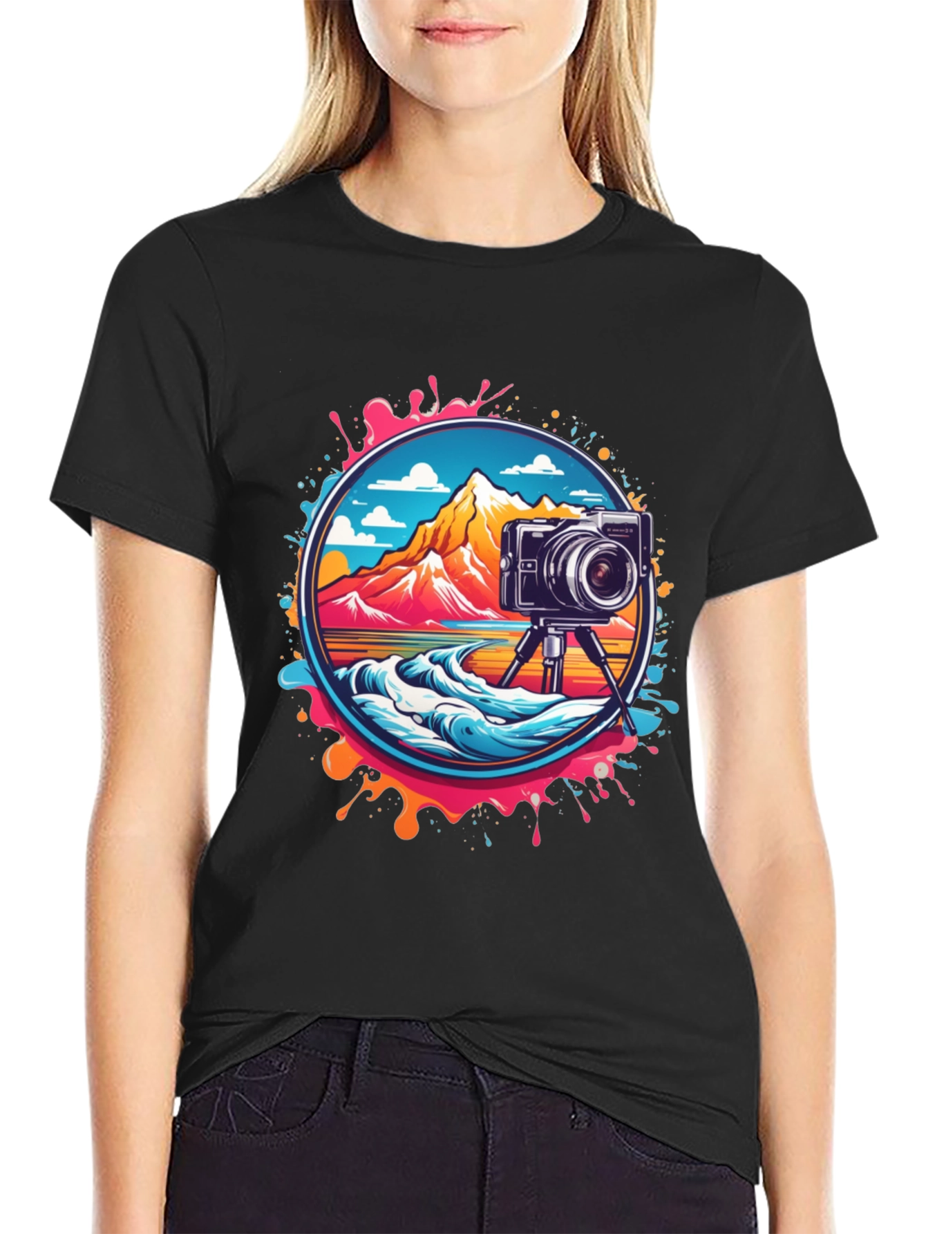 Retro Camera Landscape Graphic Tee